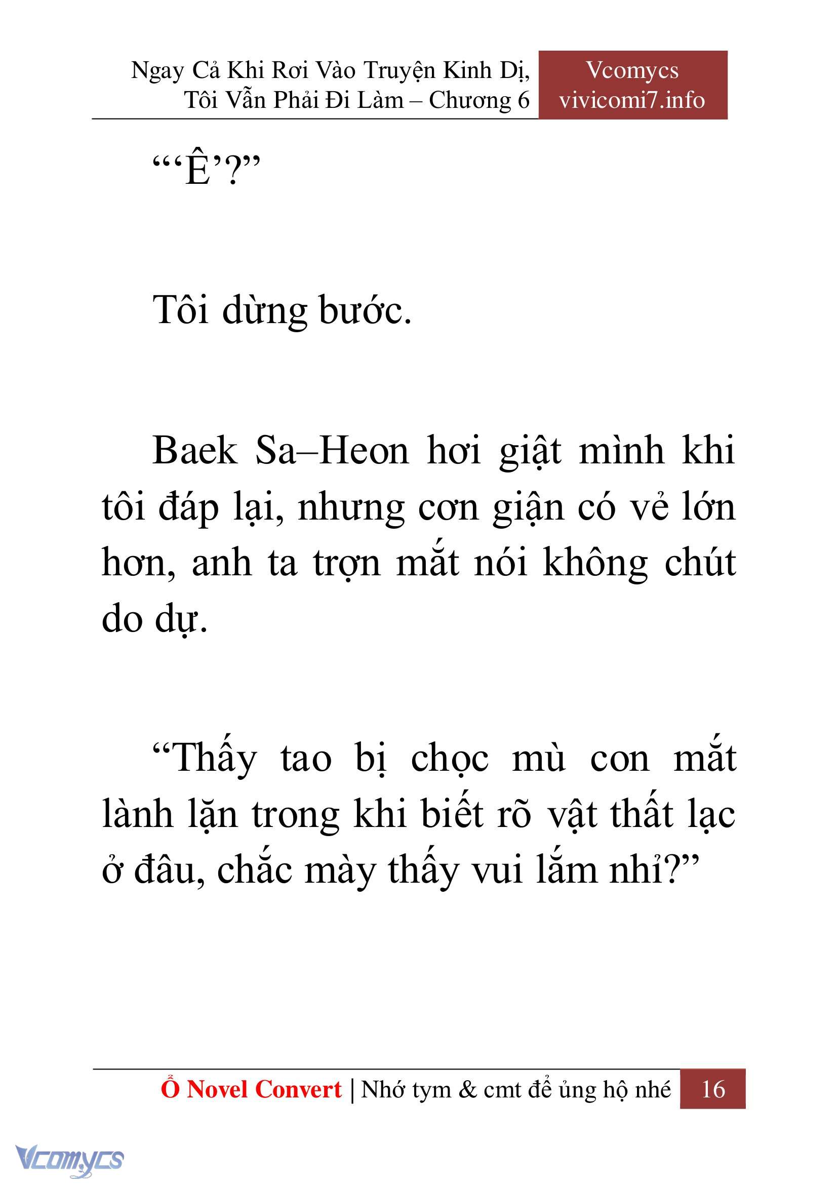 [Novel] Ngay Cả Khi Rơi Vào Truyện Kinh Dị, Tôi Vẫn Phải Đi Làm Chap 6 - Next Chap 7