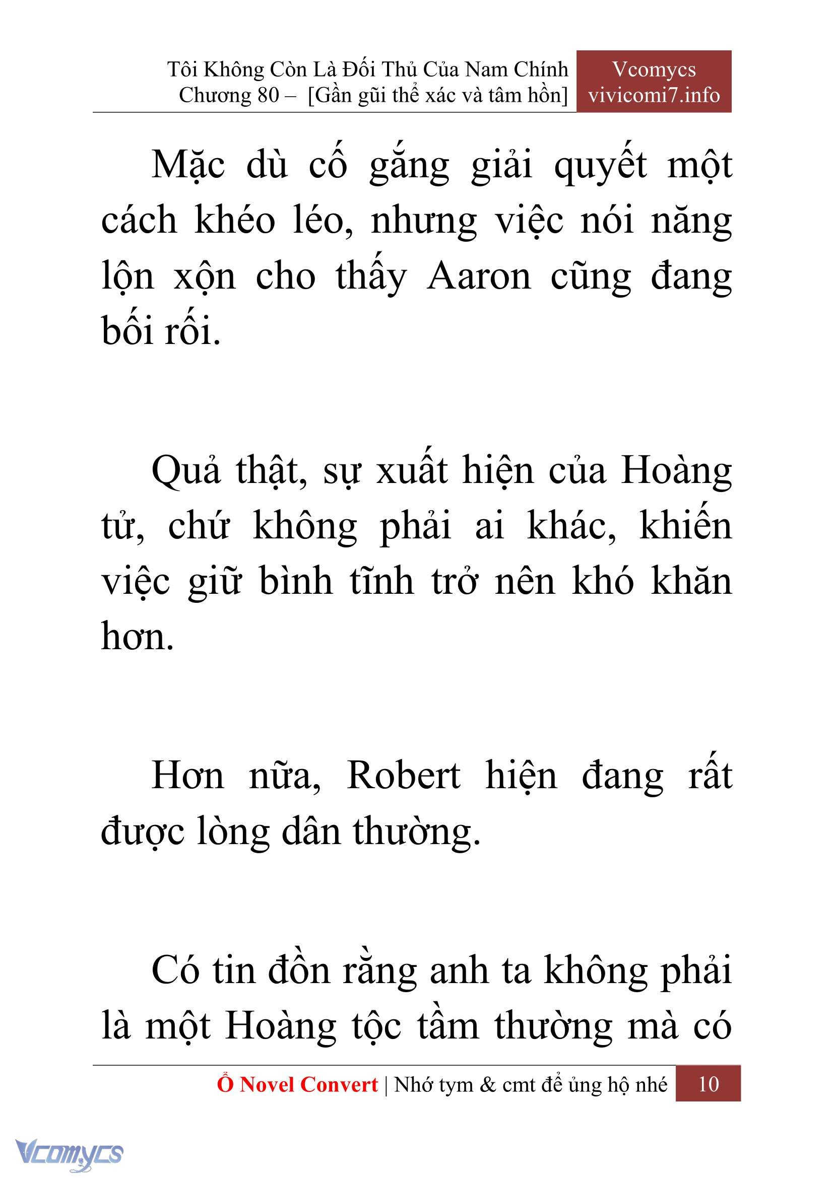 [Novel] Tôi Không Còn Là Đối Thủ Của Nam Chính Chap 80 - Next Chap 81