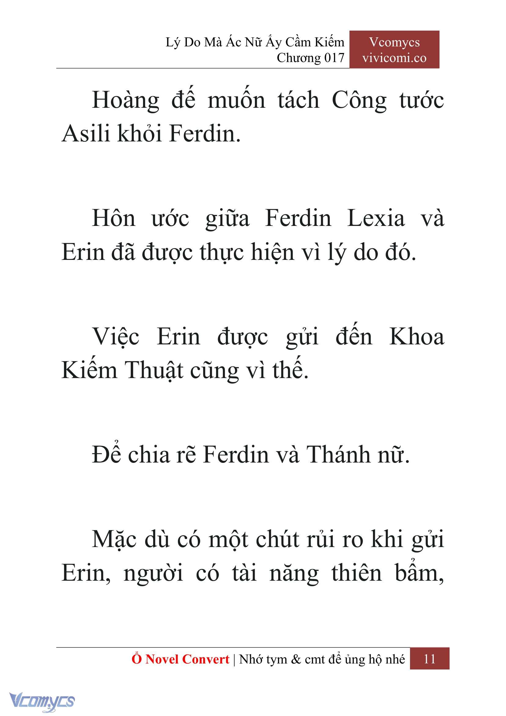 [Novel] Lý Do Mà Ác Nữ Ấy Cầm Kiếm Chap 17 - Next Chap 18
