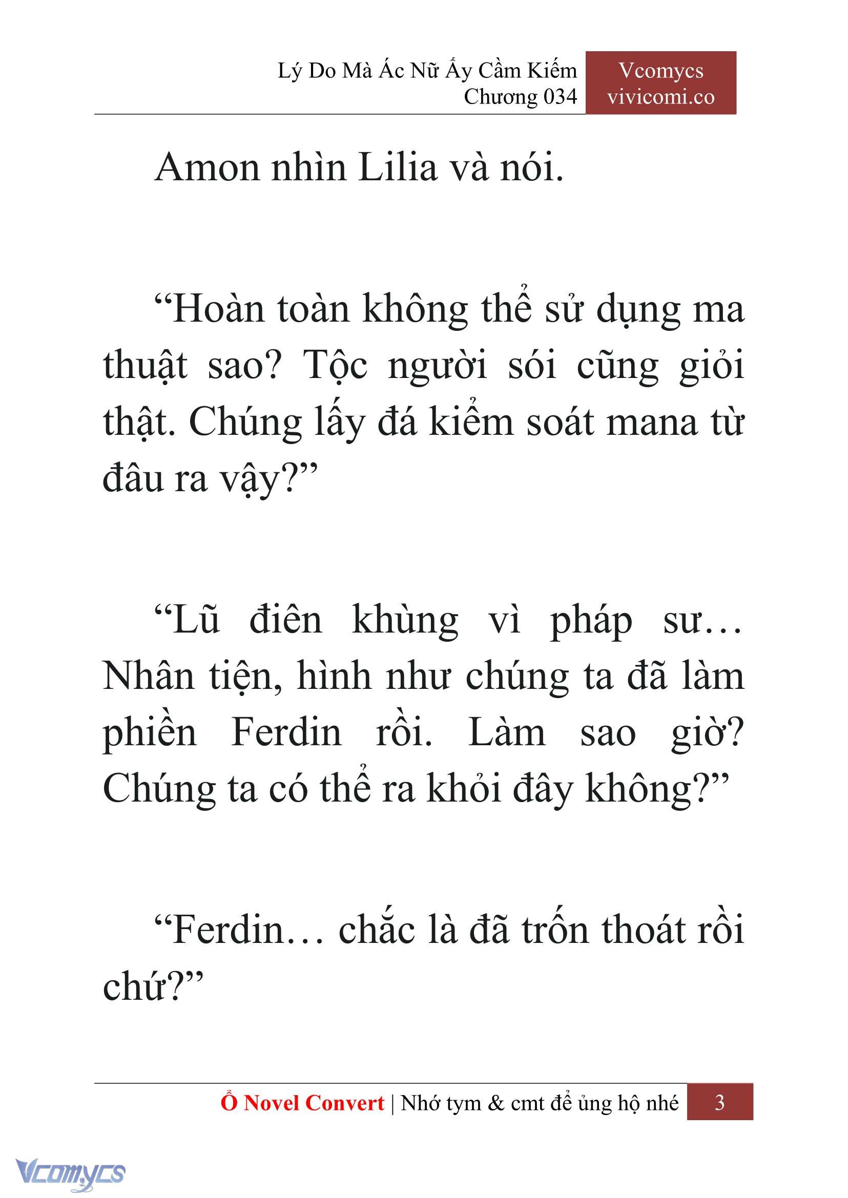 [Novel] Lý Do Mà Ác Nữ Ấy Cầm Kiếm Chap 34 - Next Chap 35