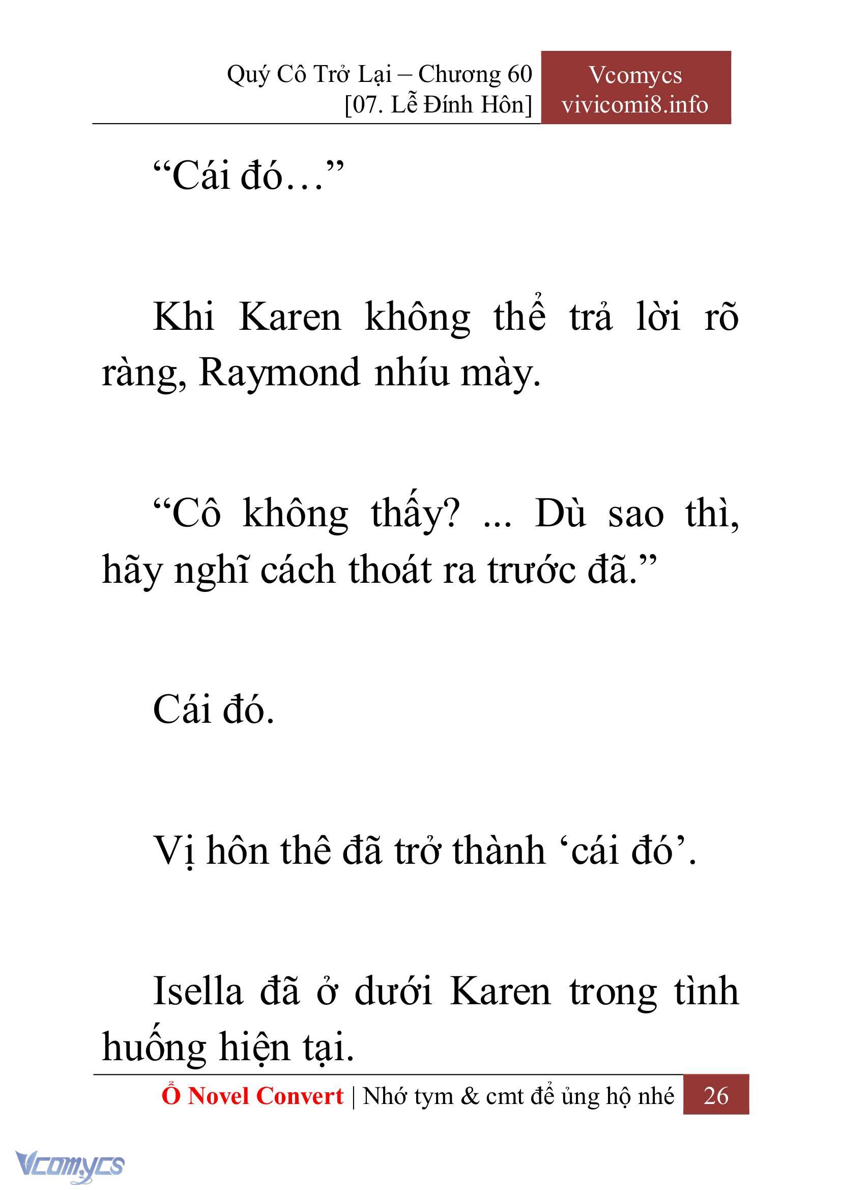 [Novel] Quý Cô Trở Lại Chap 60 - Trang 2