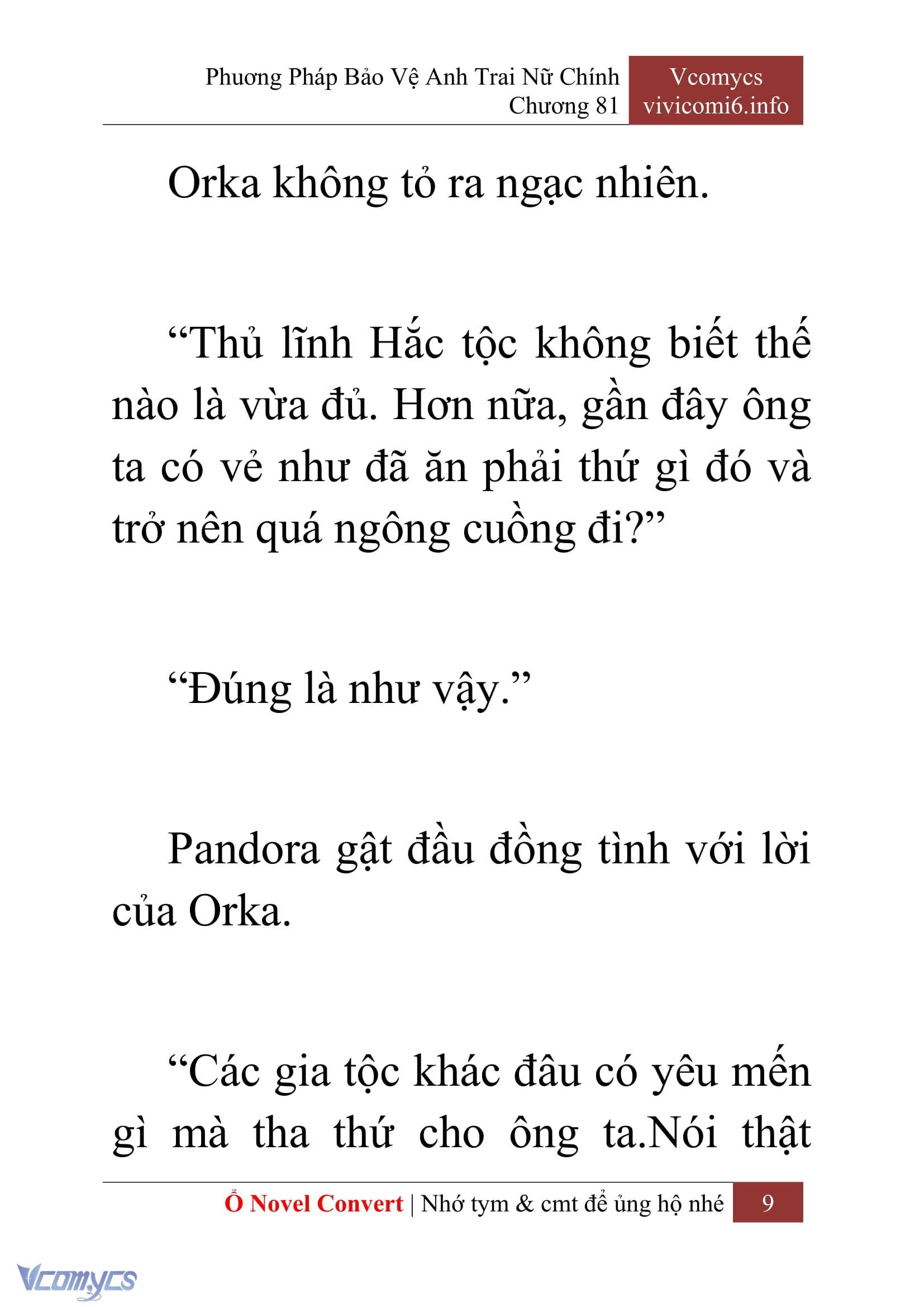 [Novel] Phương Pháp Bảo Vệ Anh Trai Nữ Chính Chap 81 - Trang 2