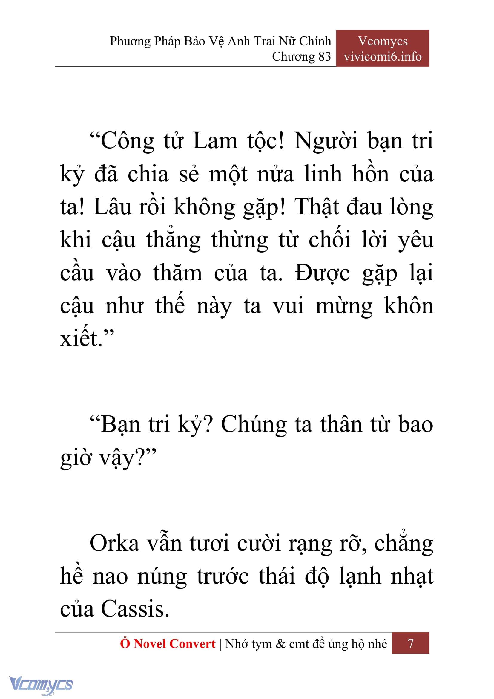 [Novel] Phương Pháp Bảo Vệ Anh Trai Nữ Chính Chap 83 - Trang 2