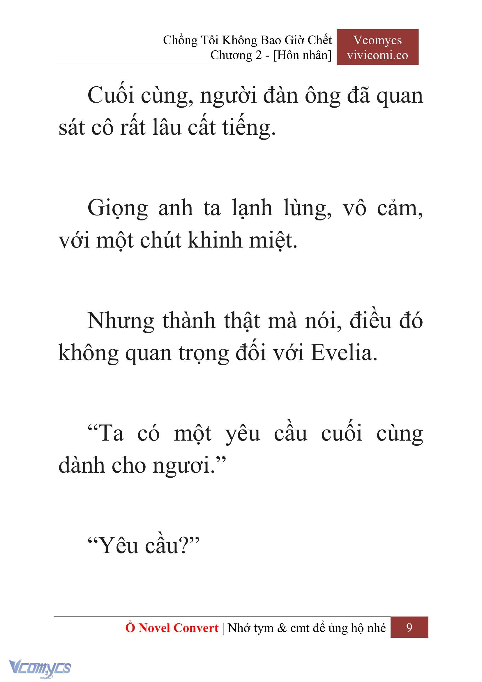 [Novel] Chồng Tôi Không Bao Giờ Chết Chap 2 - Trang 2