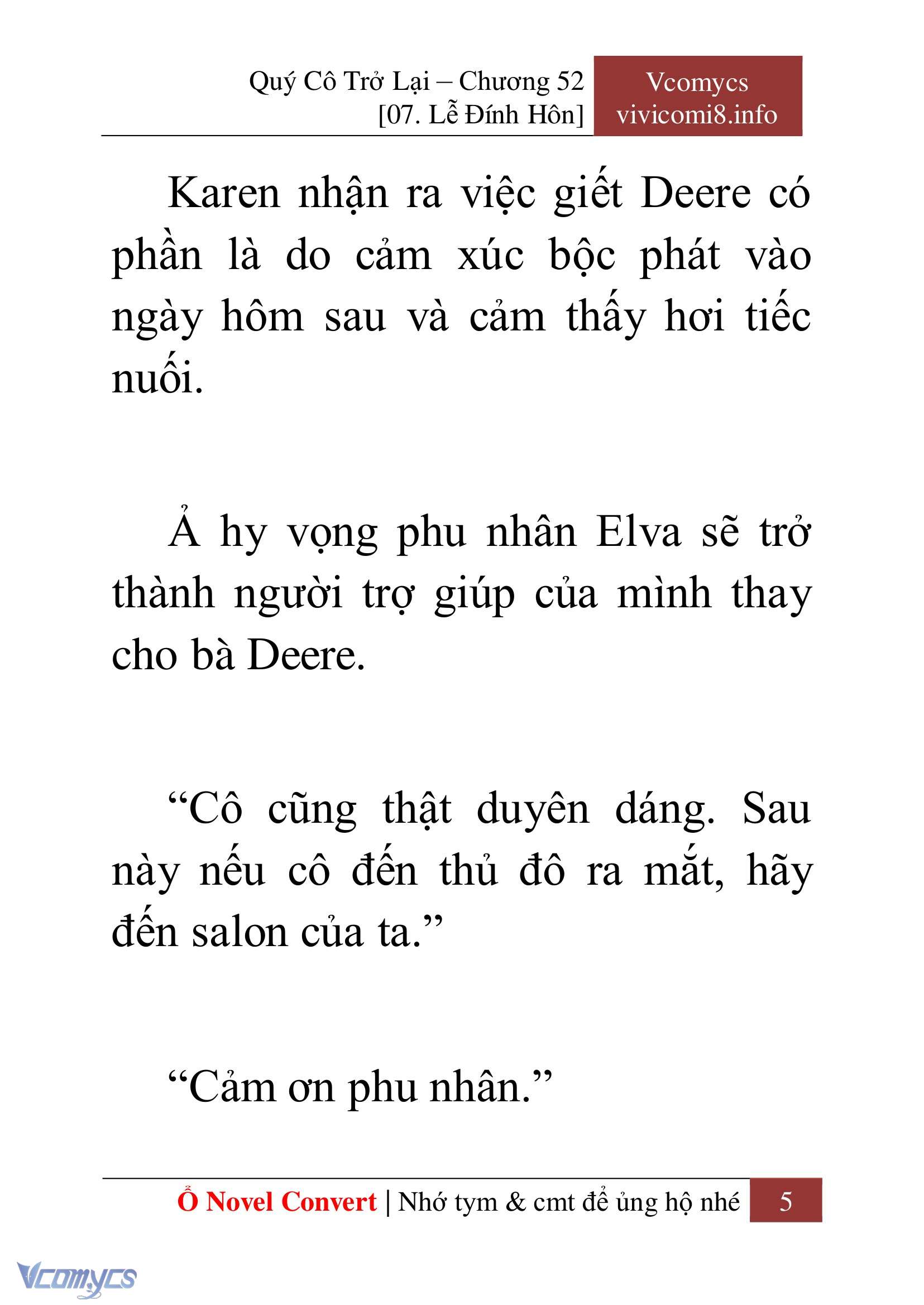 [Novel] Quý Cô Trở Lại Chap 52 - Trang 2