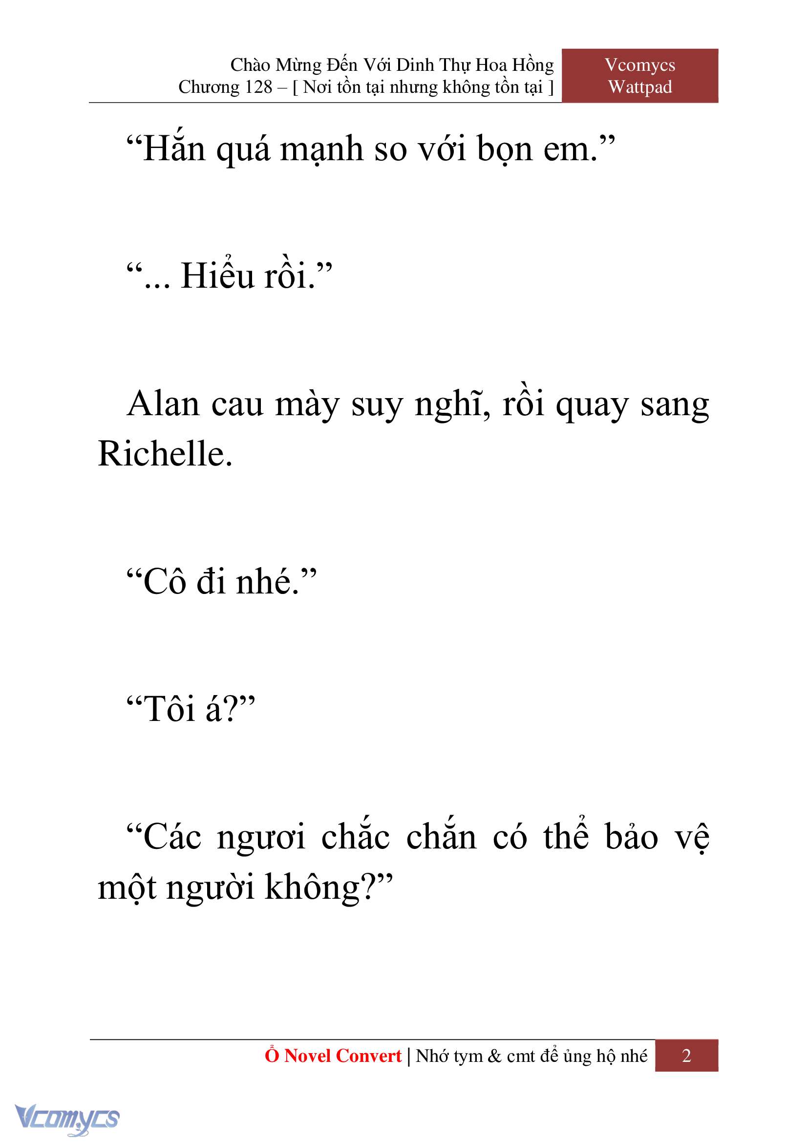 [Novel] Chào Mừng Đến Với Dinh Thự Hoa Hồng Chap 128 - Trang 2