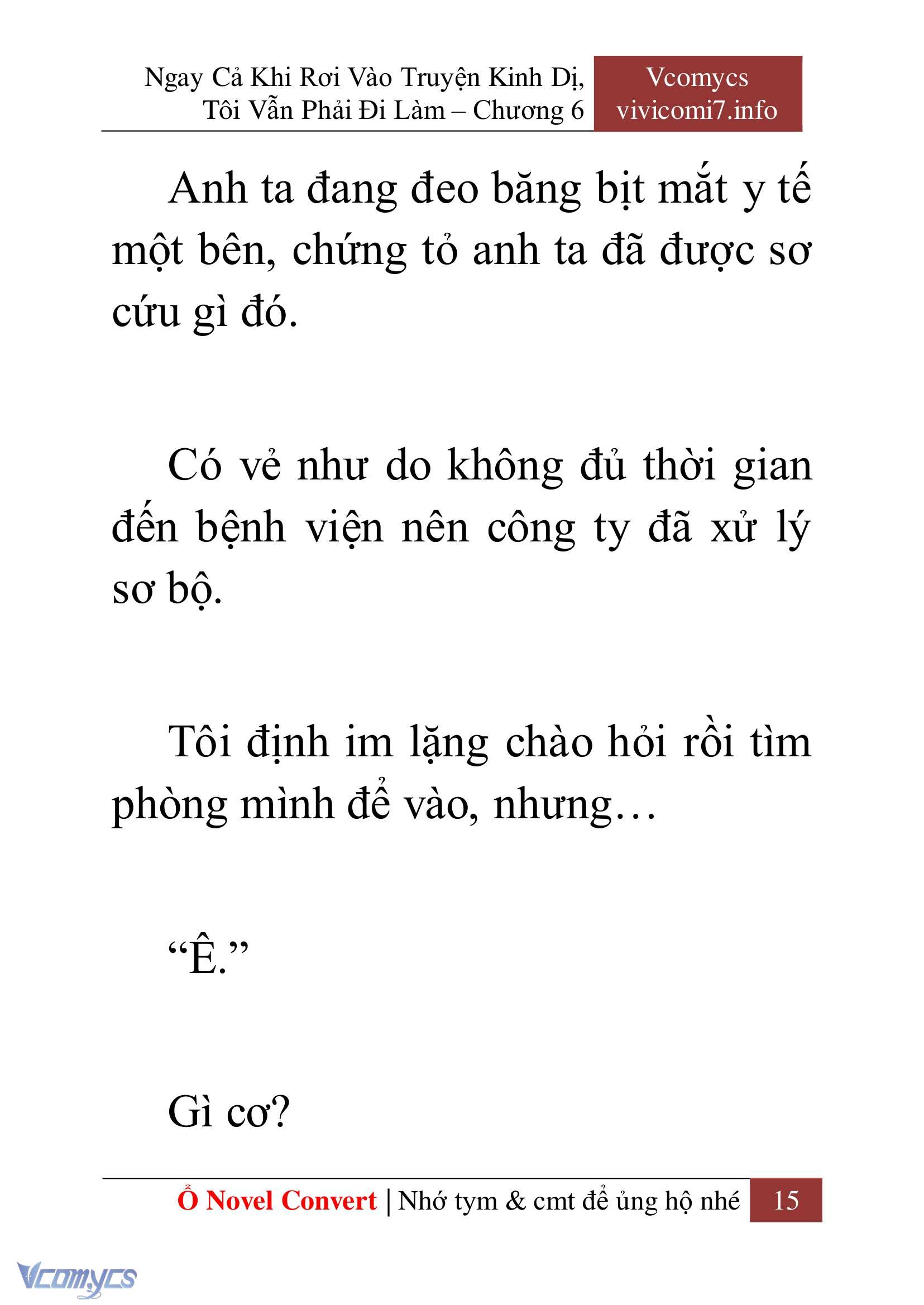 [Novel] Ngay Cả Khi Rơi Vào Truyện Kinh Dị, Tôi Vẫn Phải Đi Làm Chap 6 - Next Chap 7