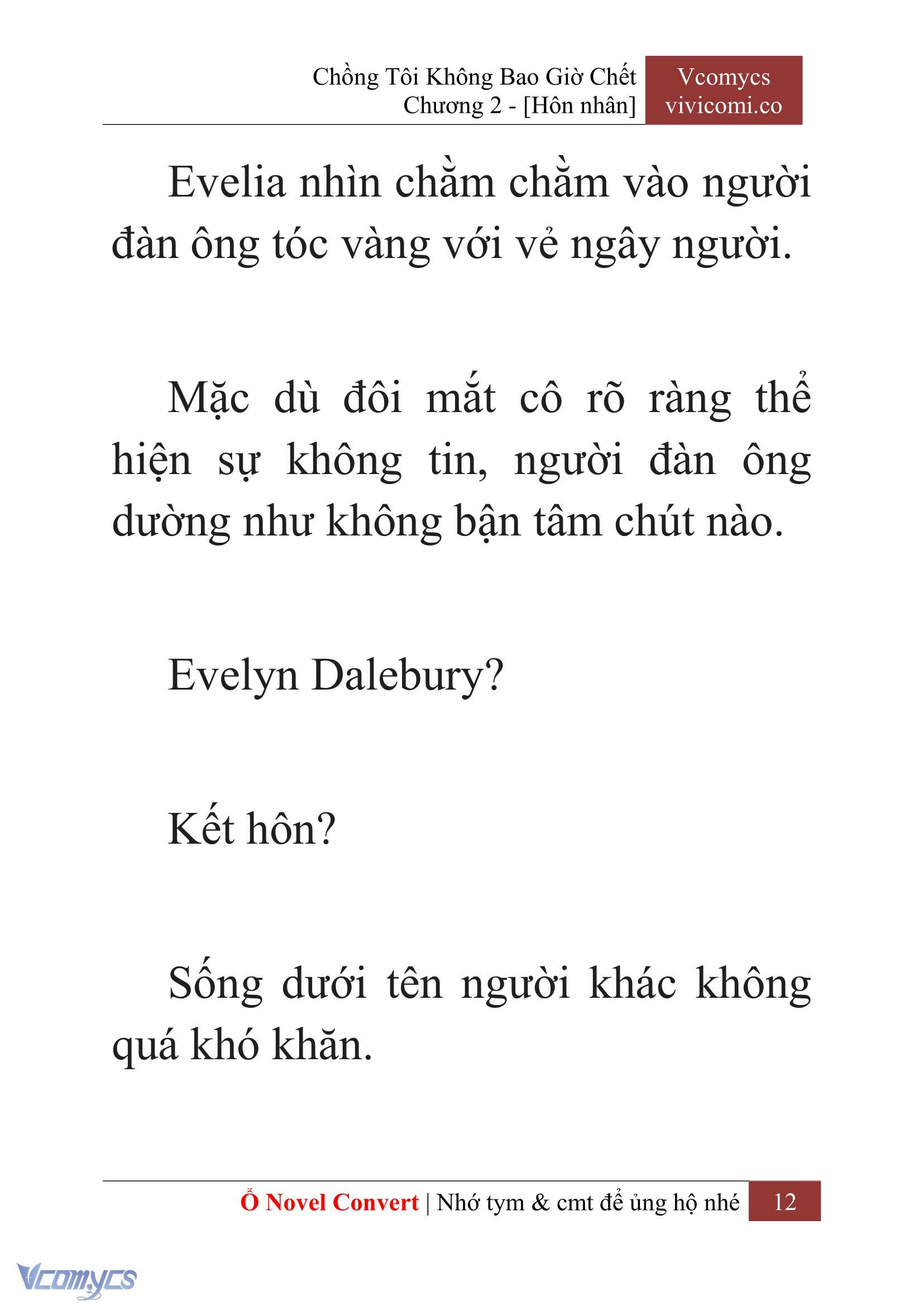 [Novel] Chồng Tôi Không Bao Giờ Chết Chap 2 - Trang 2