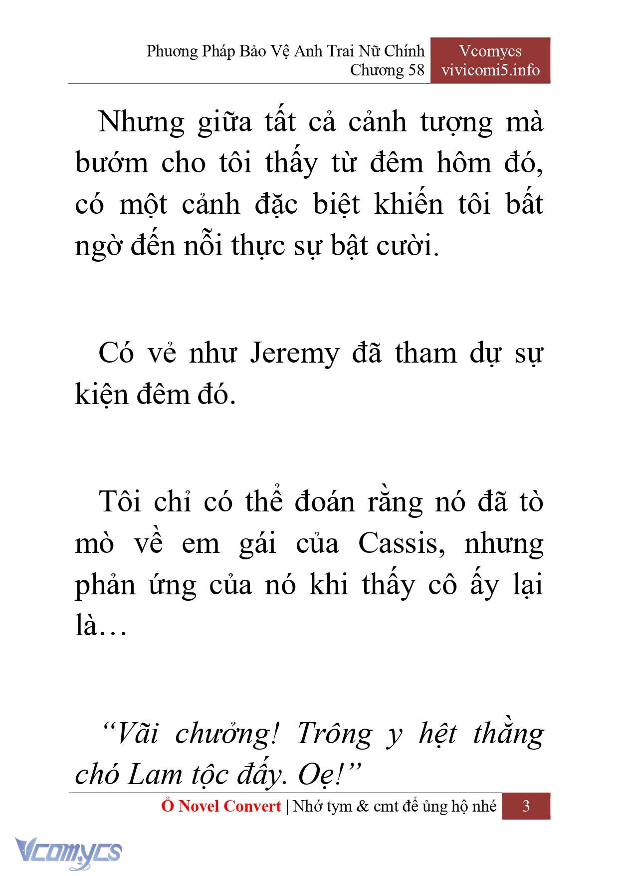 [Novel] Phương Pháp Bảo Vệ Anh Trai Nữ Chính Chap 58 - Trang 2