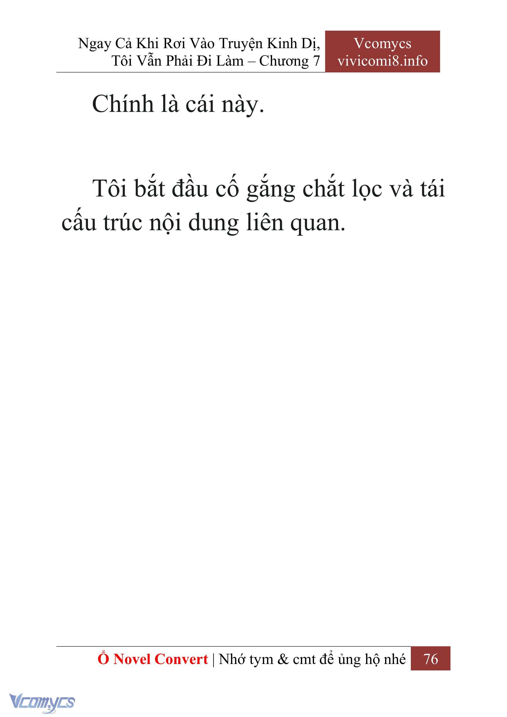 [Novel] Ngay Cả Khi Rơi Vào Truyện Kinh Dị, Tôi Vẫn Phải Đi Làm Chap 7 - Next Chap 8