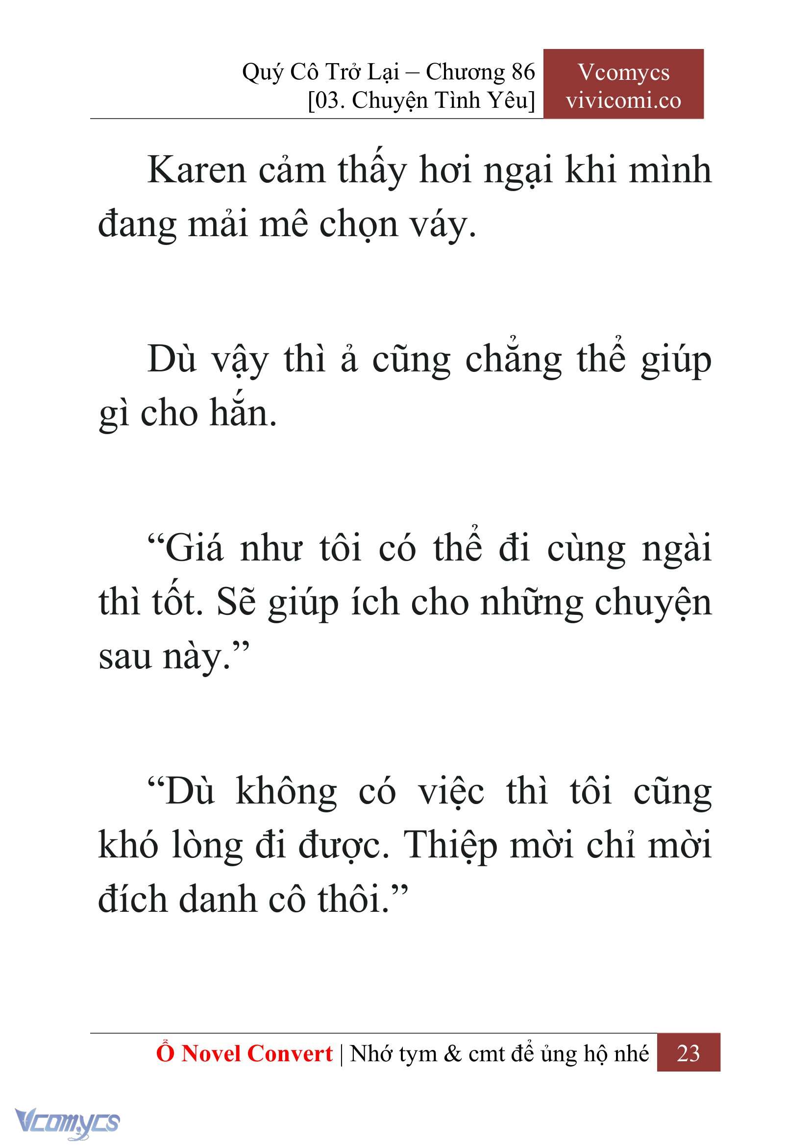 [Novel] Quý Cô Trở Lại Chap 86 - Trang 2