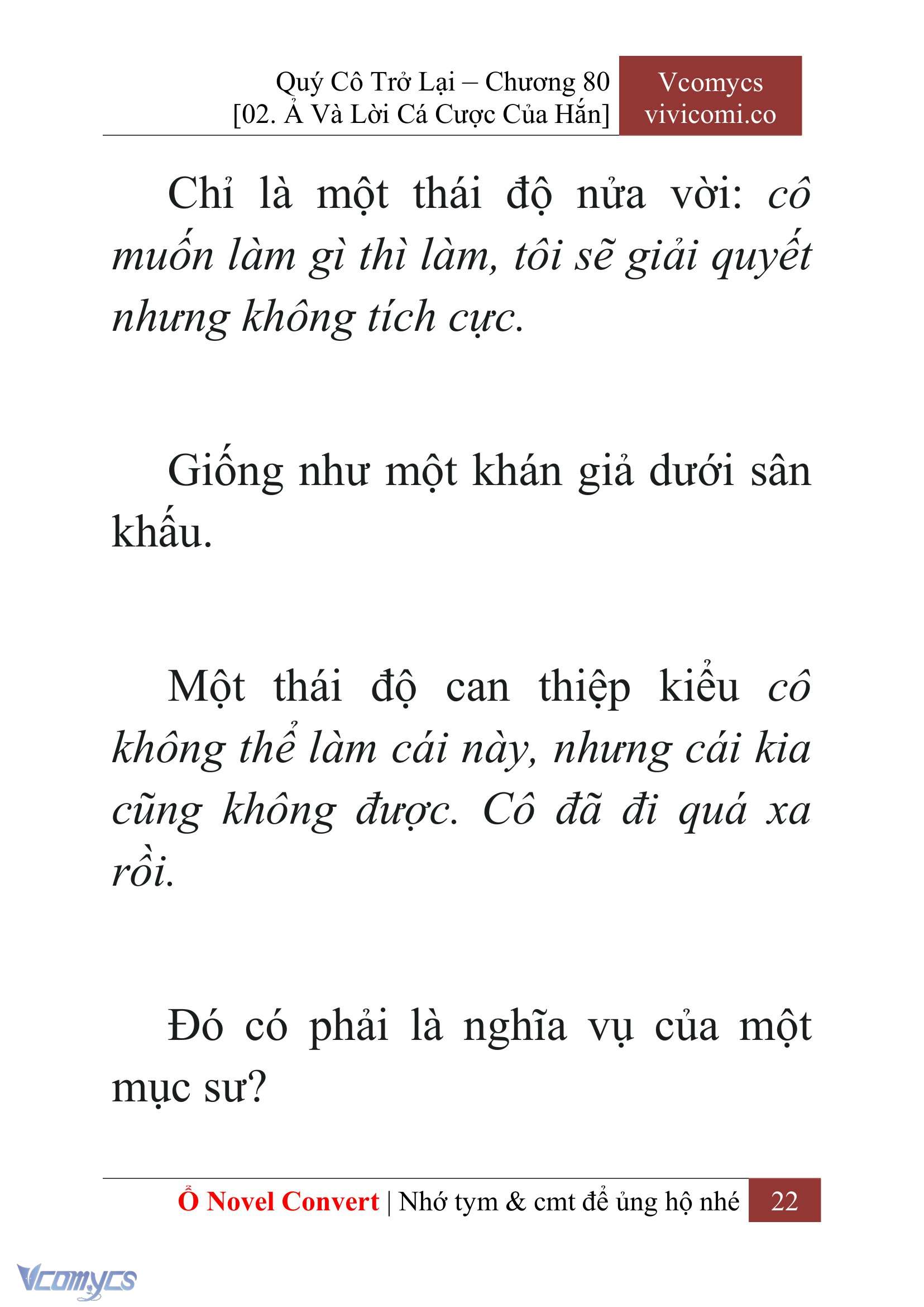 [Novel] Quý Cô Trở Lại Chap 80 - Trang 2