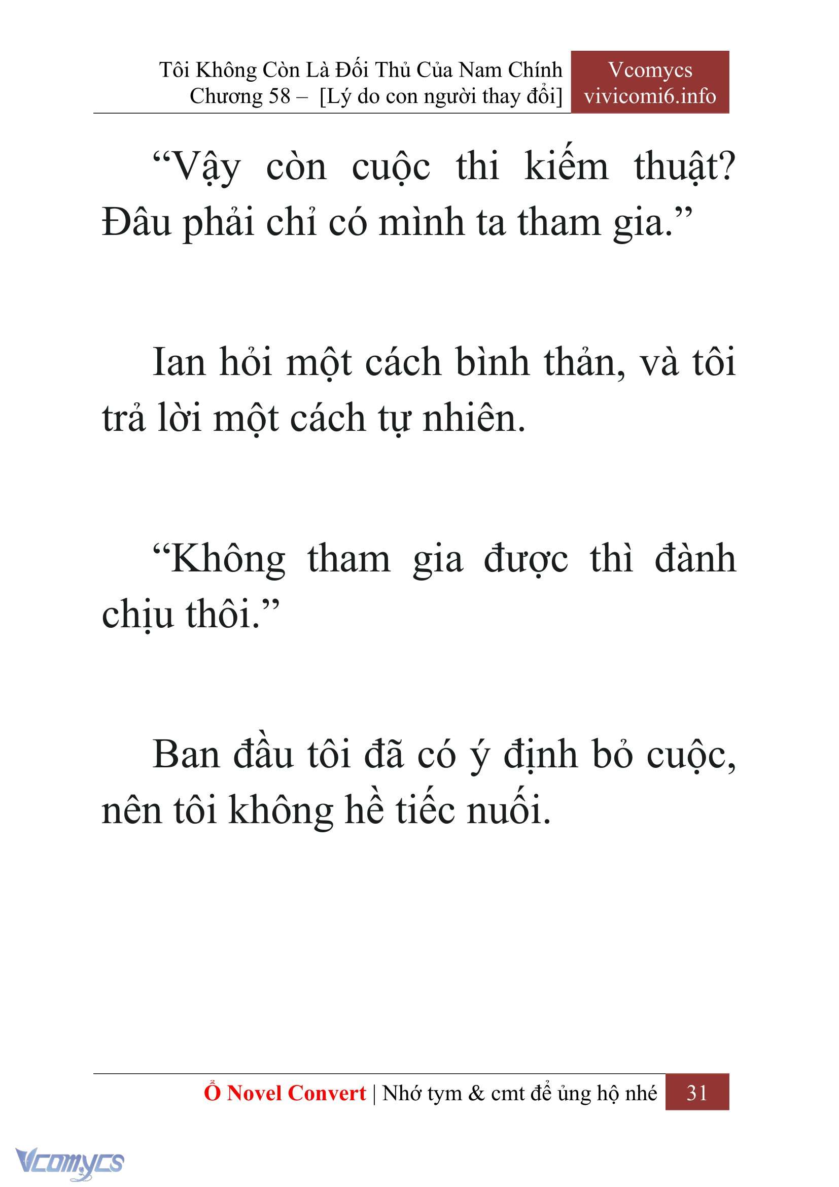 [Novel] Tôi Không Còn Là Đối Thủ Của Nam Chính Chap 58 - Trang 2