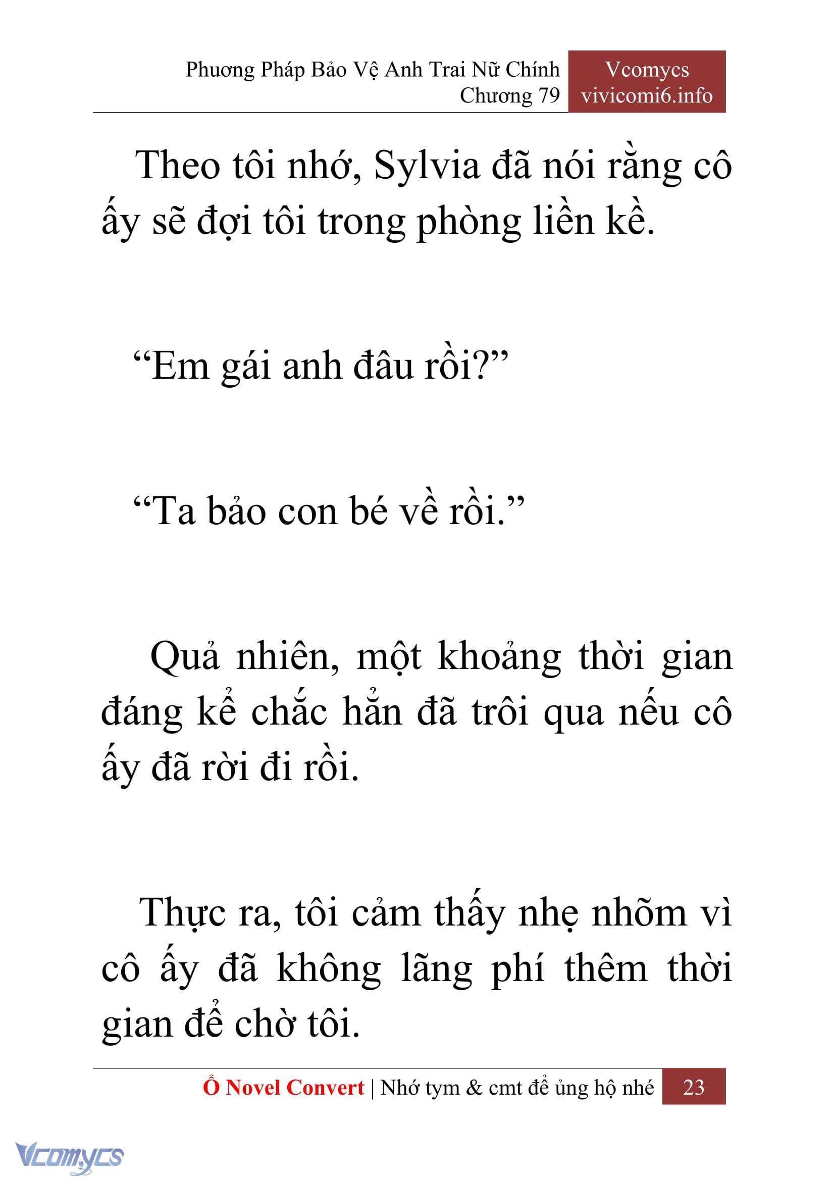 [Novel] Phương Pháp Bảo Vệ Anh Trai Nữ Chính Chap 79 - Trang 2