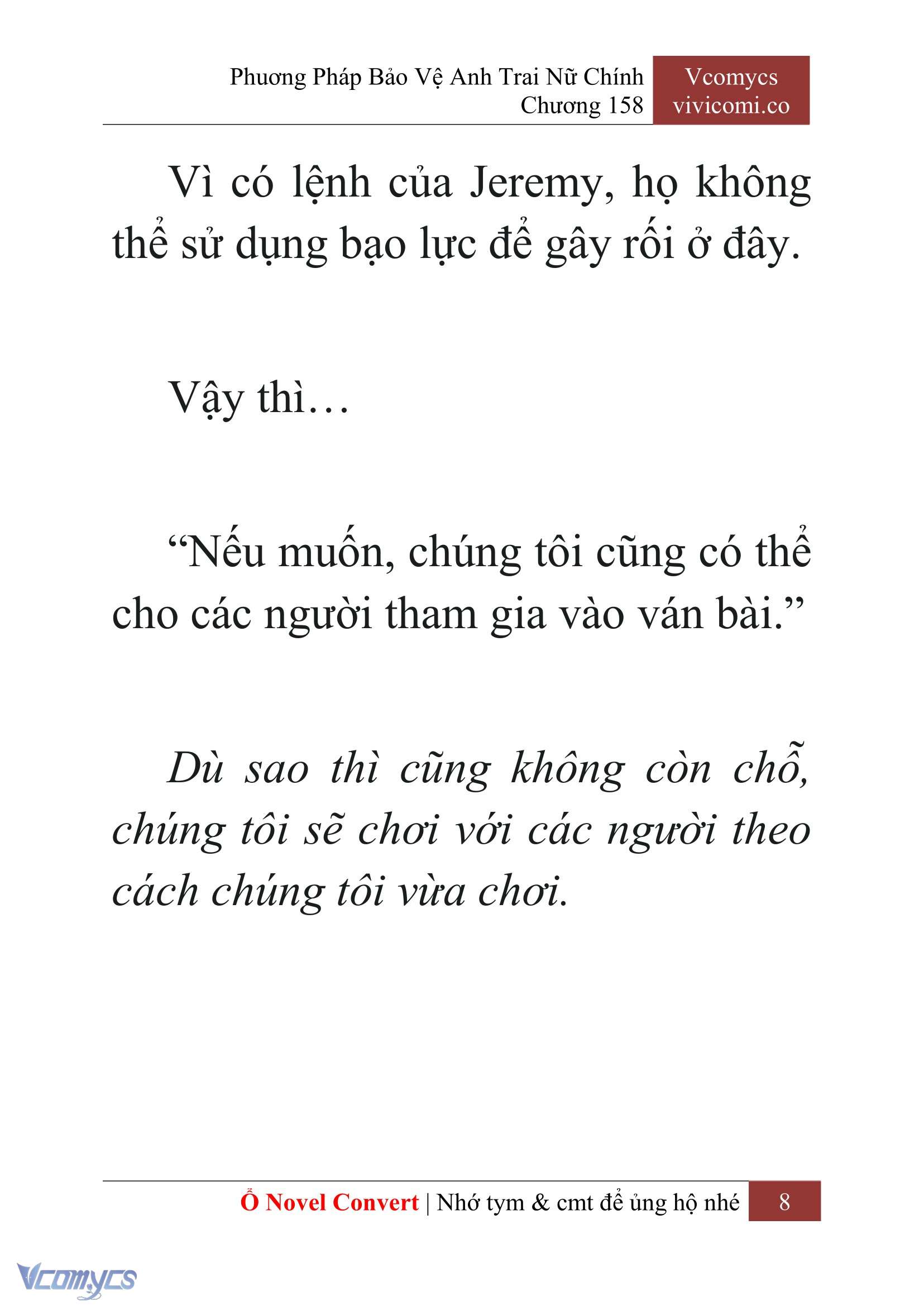 [Novel] Phương Pháp Bảo Vệ Anh Trai Nữ Chính Chap 158 - Trang 2