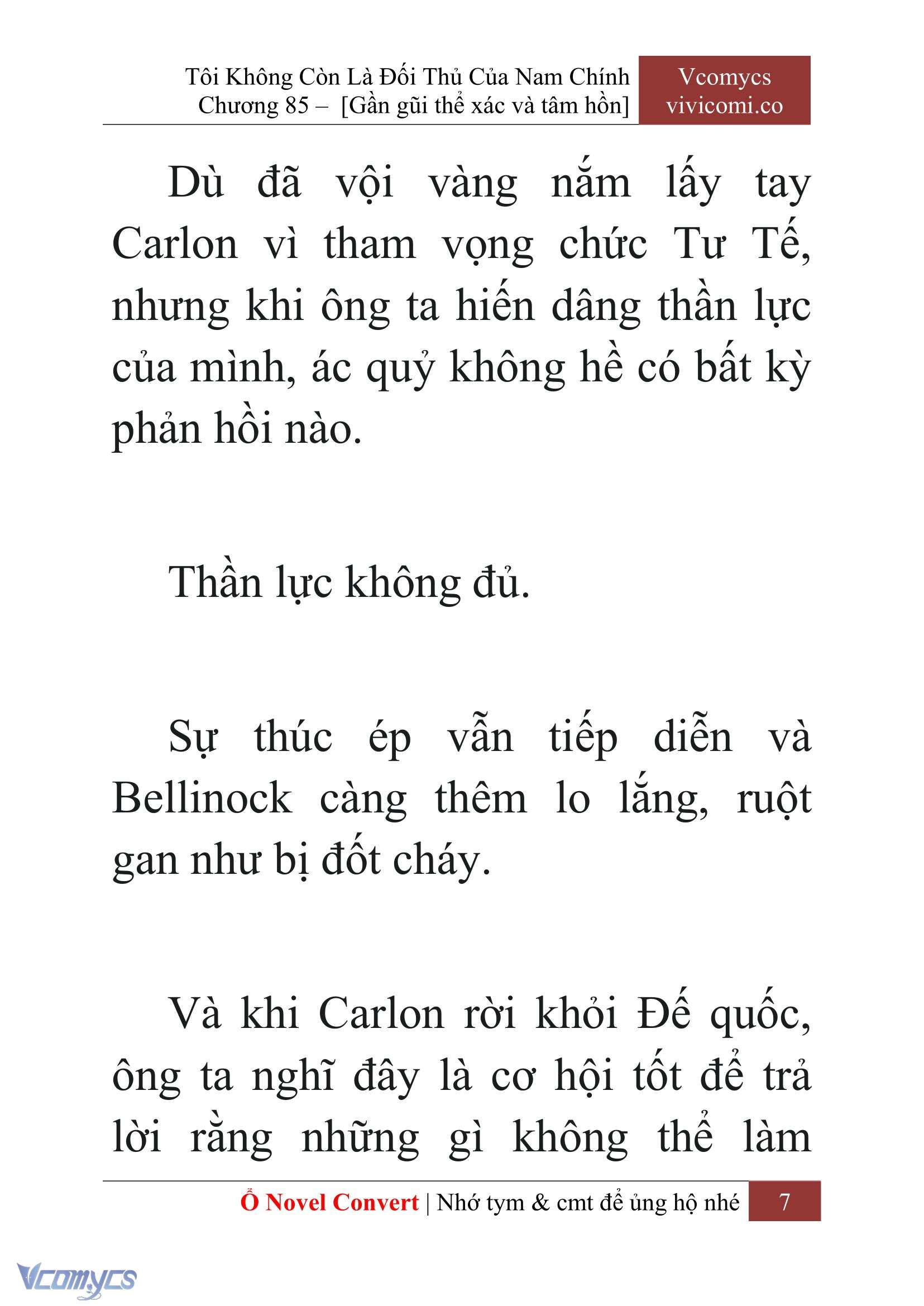 [Novel] Tôi Không Còn Là Đối Thủ Của Nam Chính Chap 85 - Next 