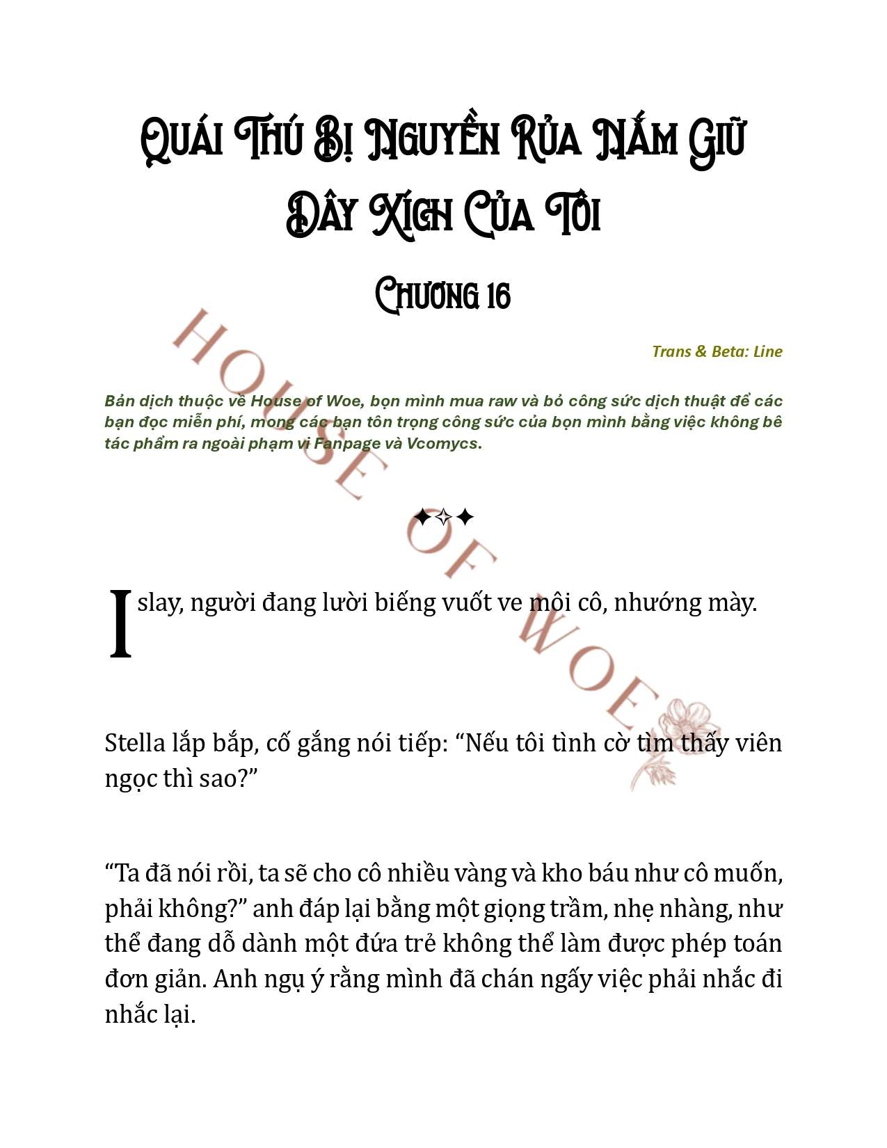 [NOVEL] QUÁI THÚ BỊ NGUYỀN RỦA NẮM GIỮ DÂY XÍCH CỦA TÔI Chap 16 - Trang 2