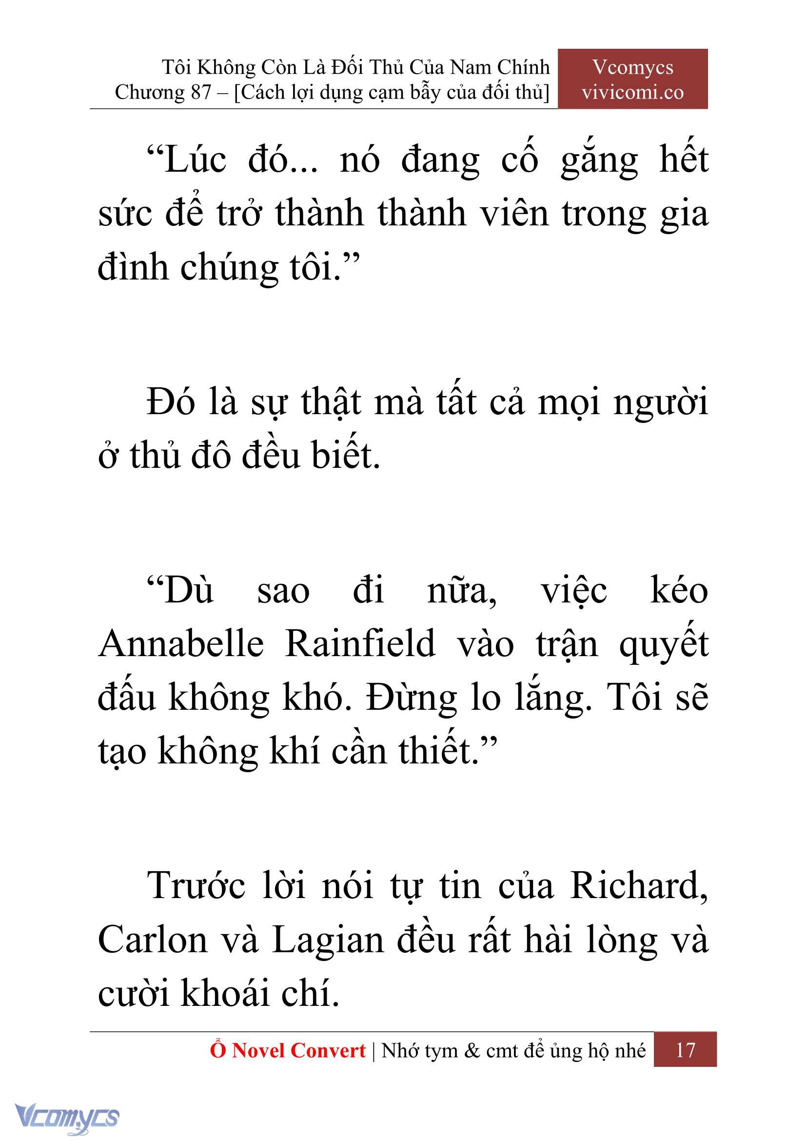 [Novel] Tôi Không Còn Là Đối Thủ Của Nam Chính Chap 87 - Trang 2