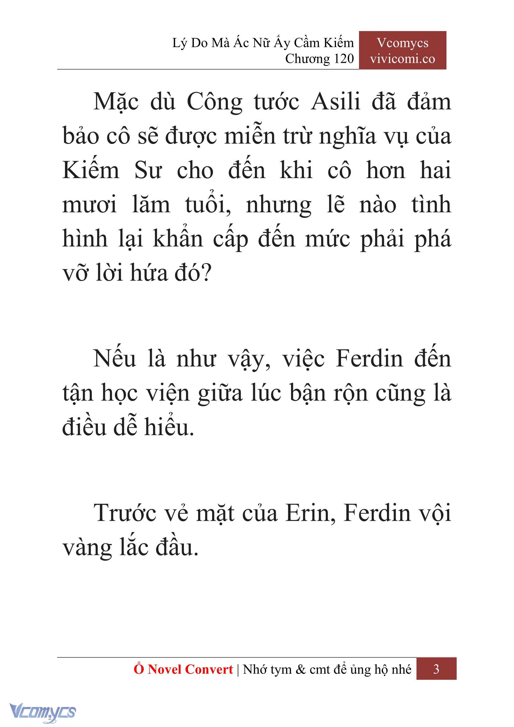 [Novel] Lý Do Mà Ác Nữ Ấy Cầm Kiếm Chap 120 - Trang 2