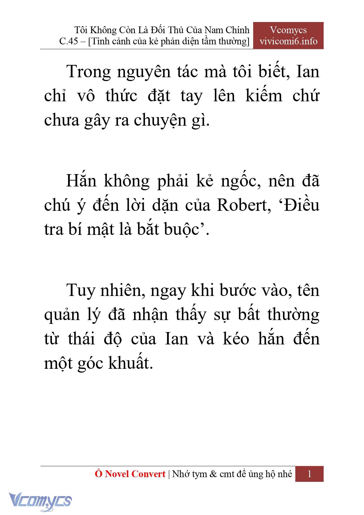 [Novel] Tôi Không Còn Là Đối Thủ Của Nam Chính Chap 45 - Next Chap 46