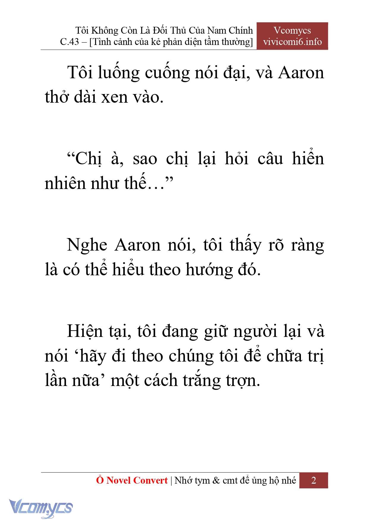 [Novel] Tôi Không Còn Là Đối Thủ Của Nam Chính Chap 43 - Trang 2
