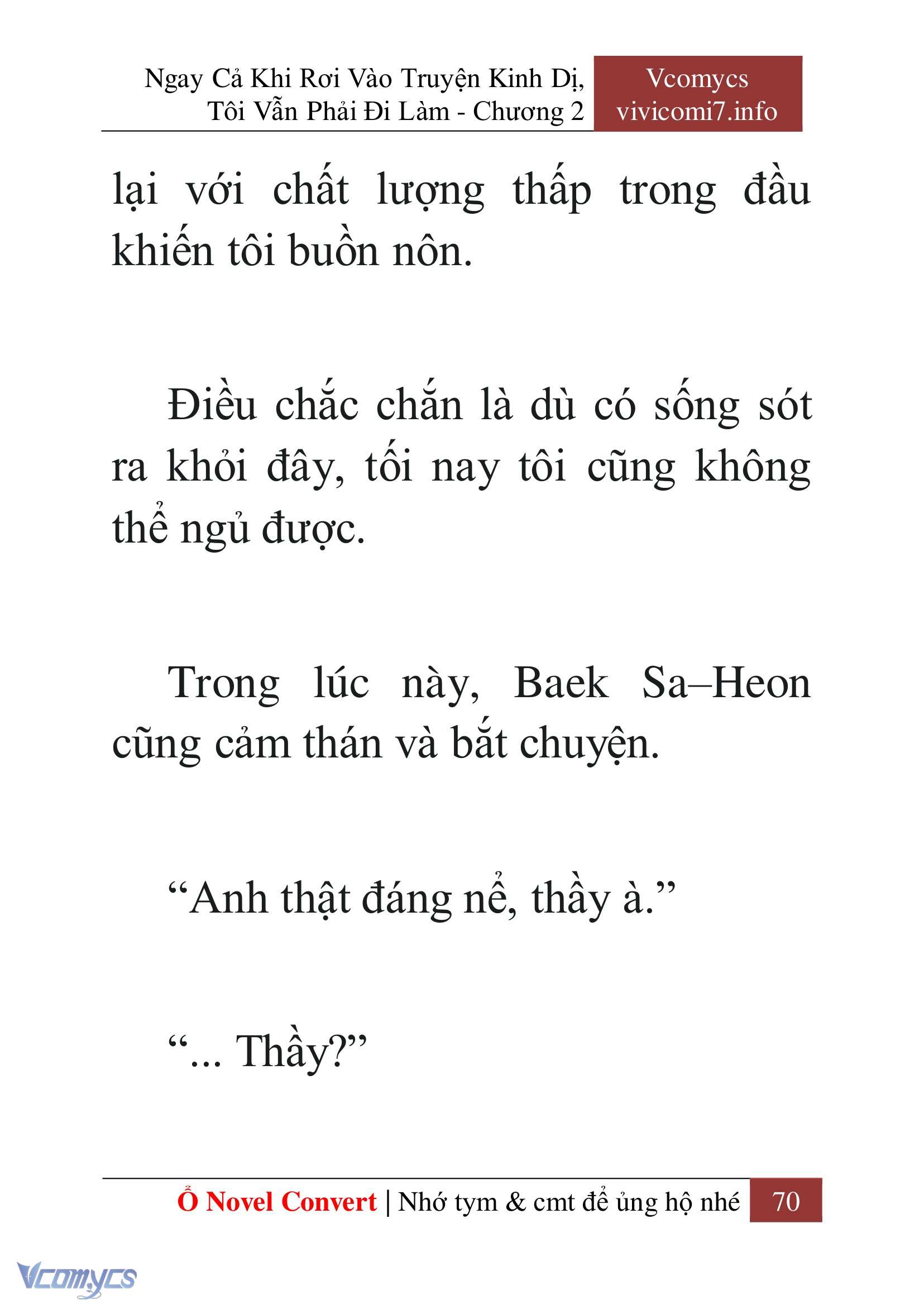 [Novel] Ngay Cả Khi Rơi Vào Truyện Kinh Dị, Tôi Vẫn Phải Đi Làm Chap 2 - Trang 2