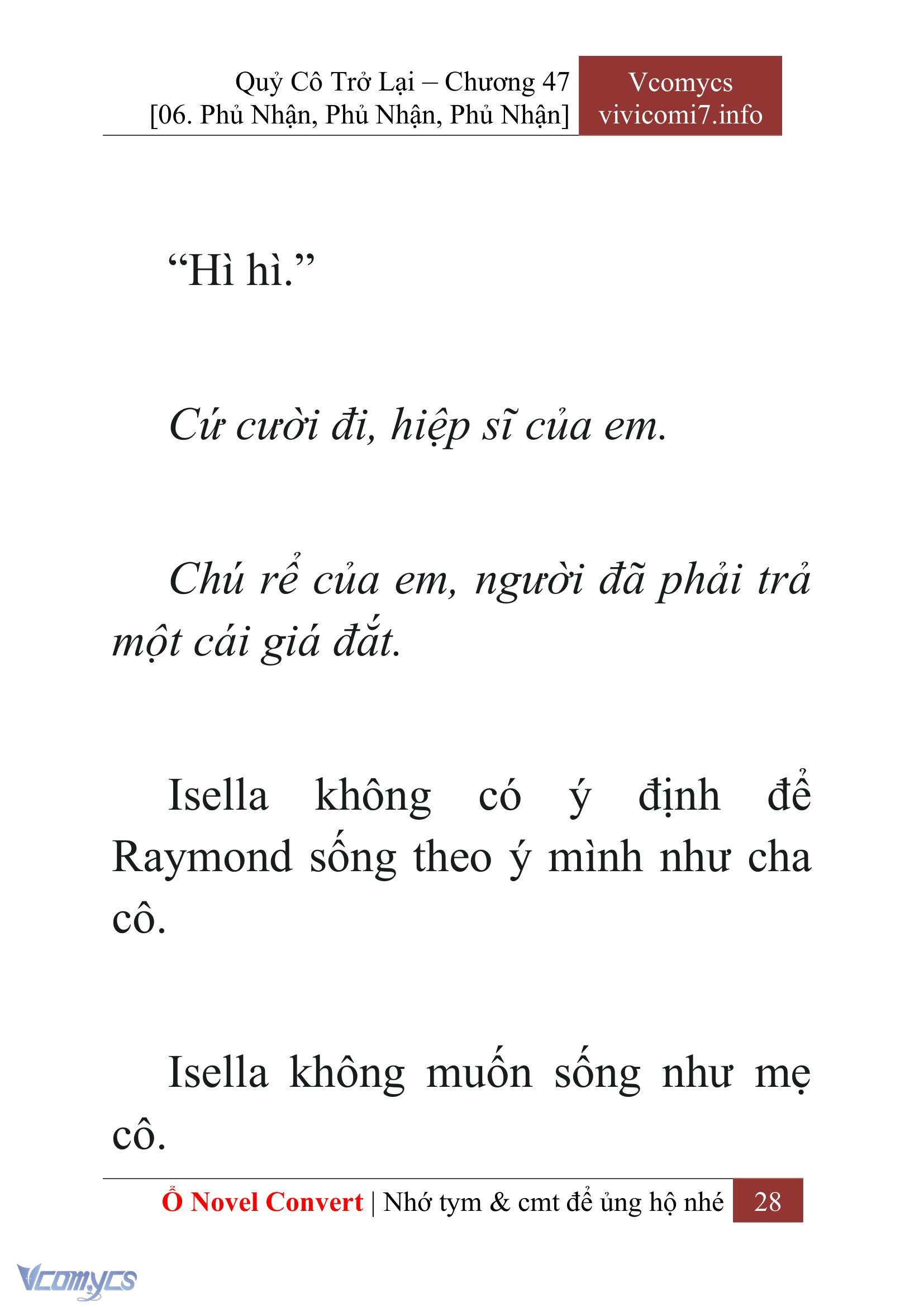 [Novel] Quý Cô Trở Lại Chap 47 - Trang 2