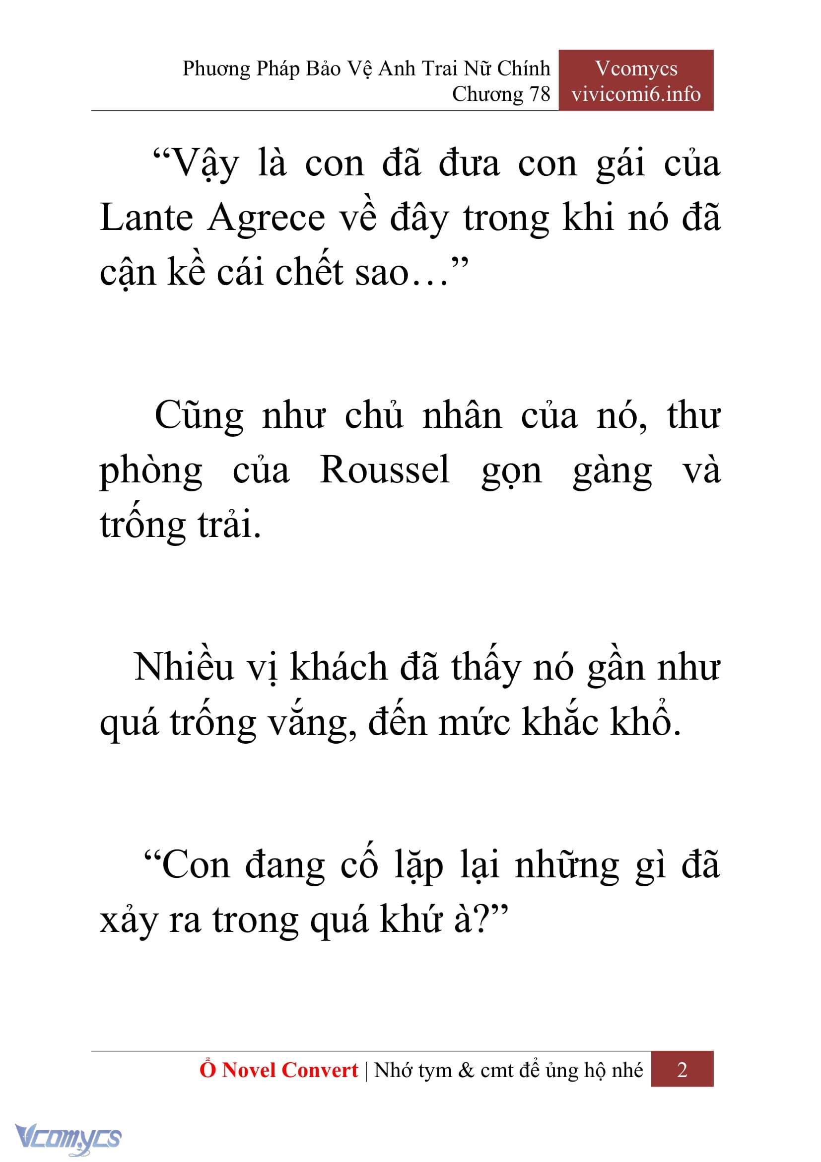 [Novel] Phương Pháp Bảo Vệ Anh Trai Nữ Chính Chap 78 - Trang 2