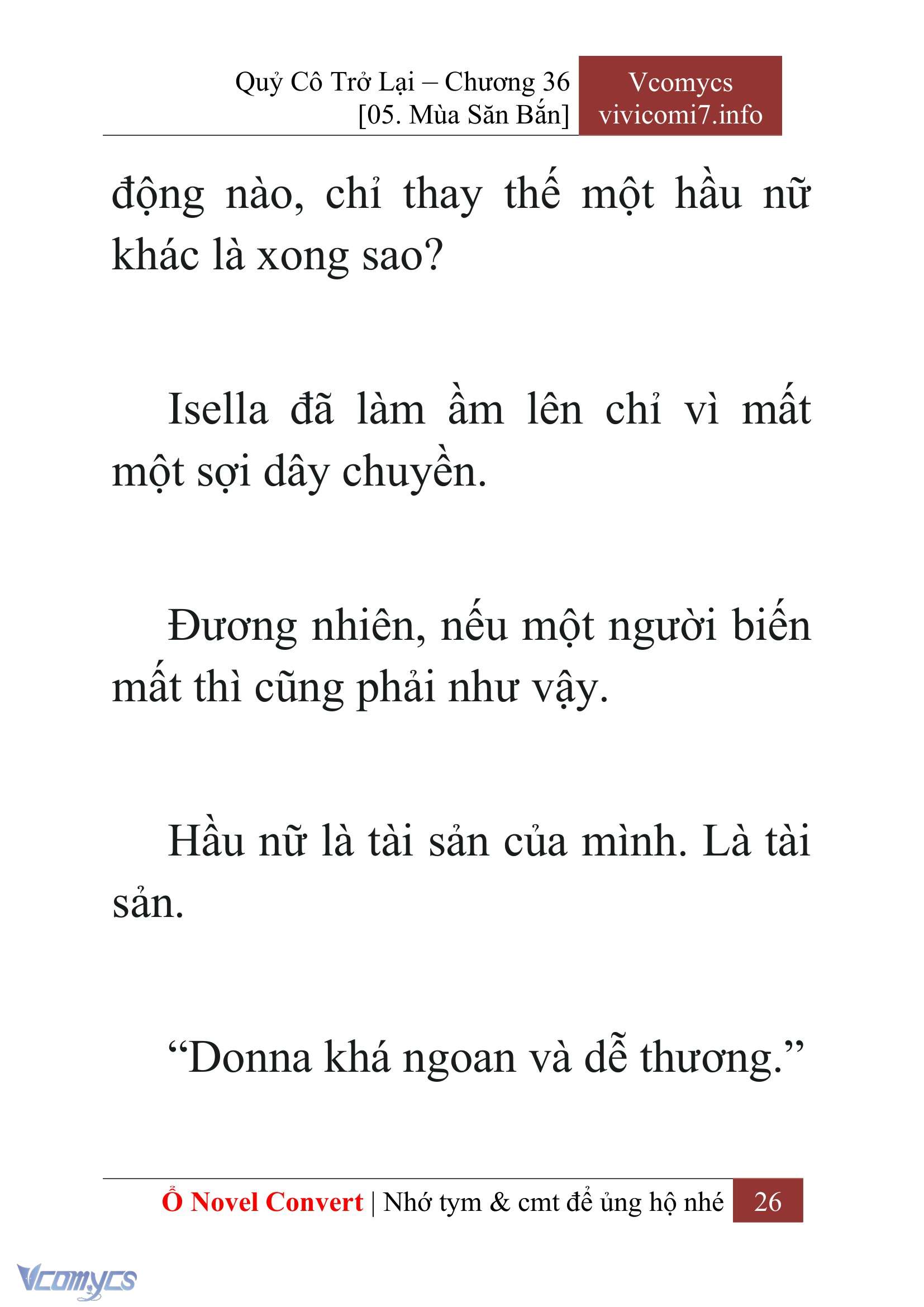 [Novel] Quý Cô Trở Lại Chap 36 - Trang 2