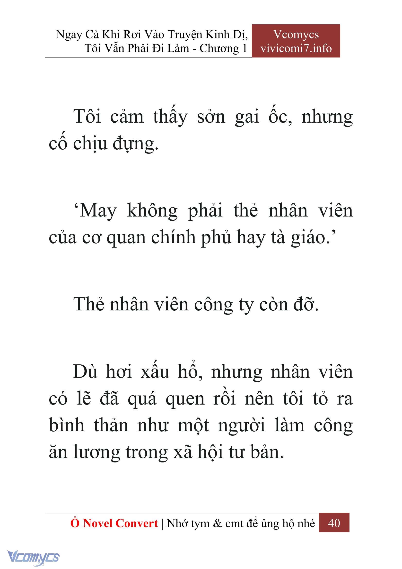 [Novel] Ngay Cả Khi Rơi Vào Truyện Kinh Dị, Tôi Vẫn Phải Đi Làm Chap 1 - Next Chap 2