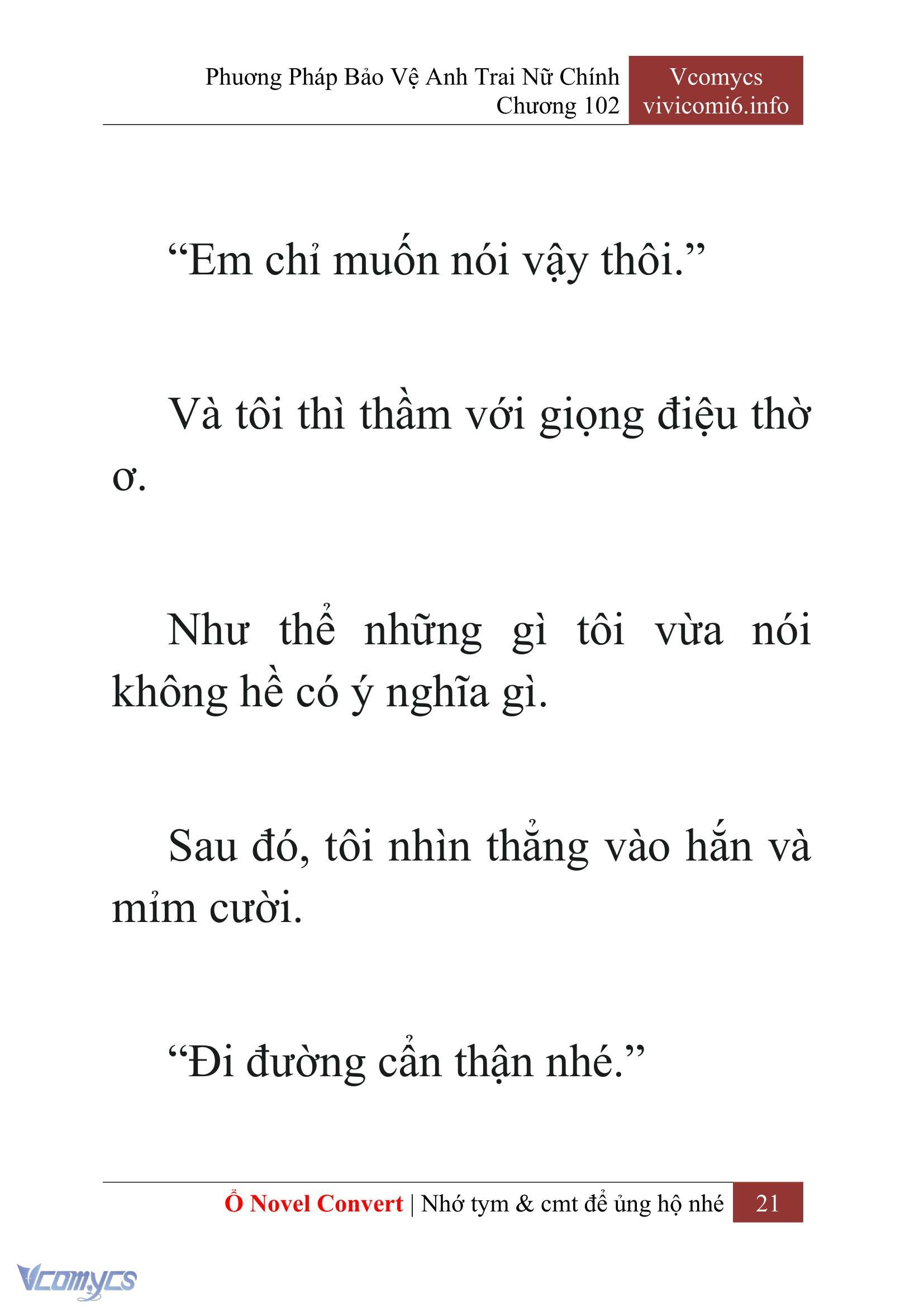 [Novel] Phương Pháp Bảo Vệ Anh Trai Nữ Chính Chap 102 - Trang 2