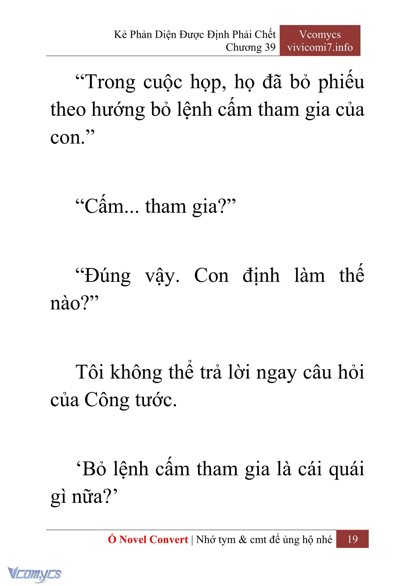 [Novel] Kẻ Phản Diện Được Định Phải Chết Chap 39 - Trang 2