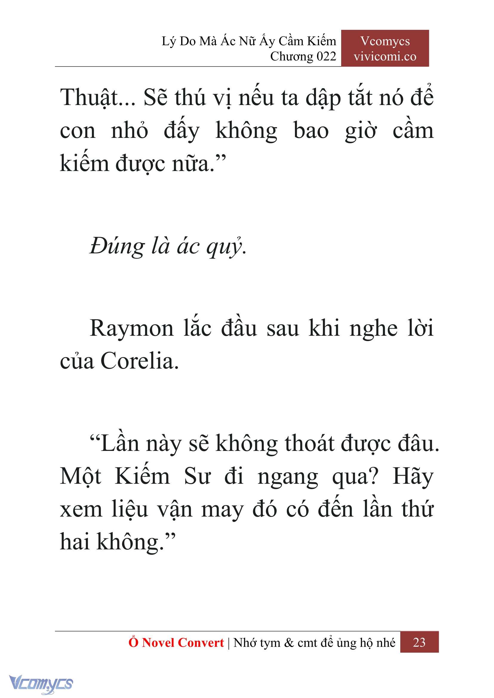 [Novel] Lý Do Mà Ác Nữ Ấy Cầm Kiếm Chap 22 - Trang 2