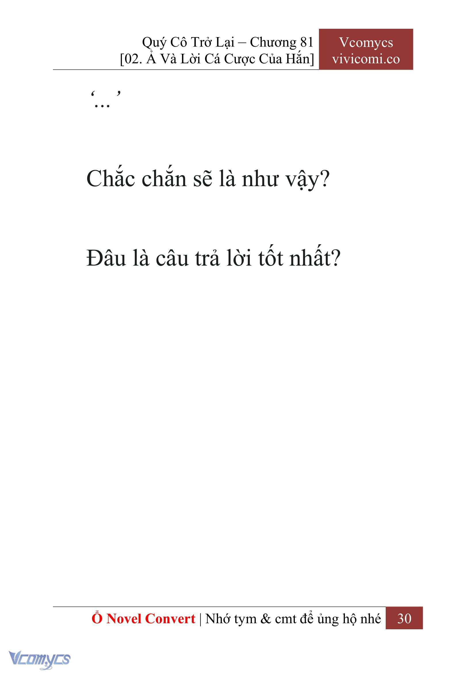 [Novel] Quý Cô Trở Lại Chap 81 - Trang 2
