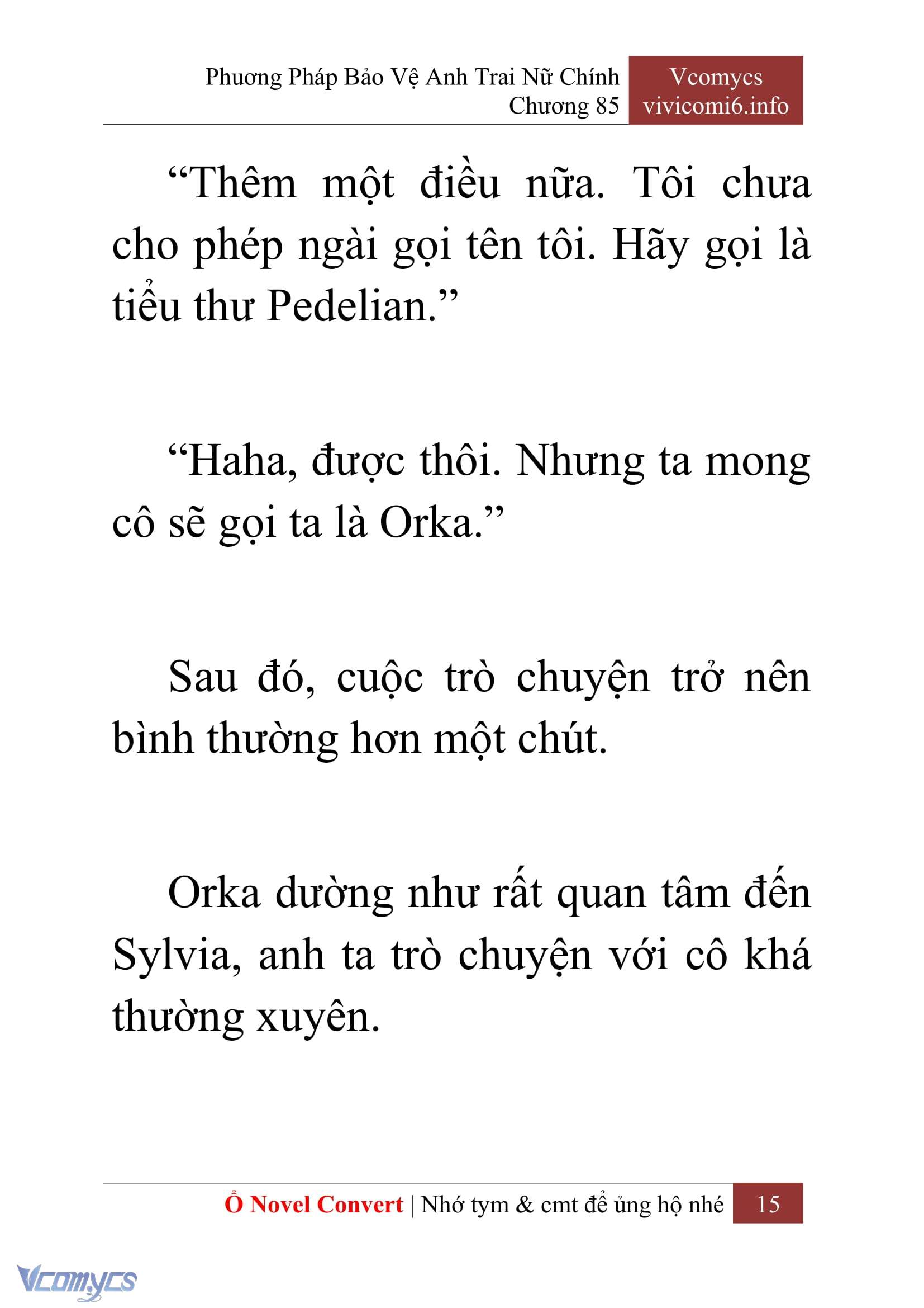 [Novel] Phương Pháp Bảo Vệ Anh Trai Nữ Chính Chap 85 - Trang 2