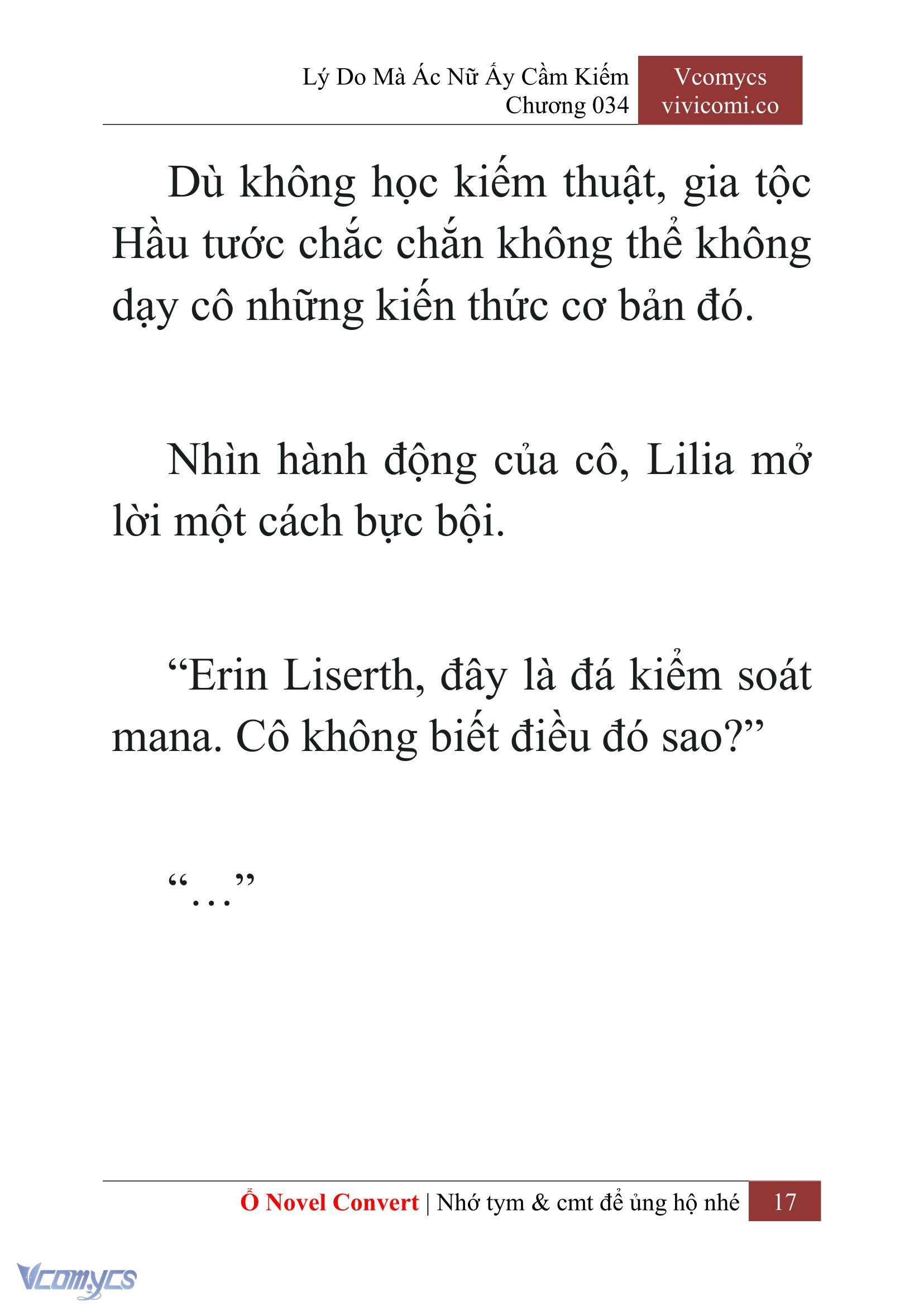 [Novel] Lý Do Mà Ác Nữ Ấy Cầm Kiếm Chap 34 - Next Chap 35