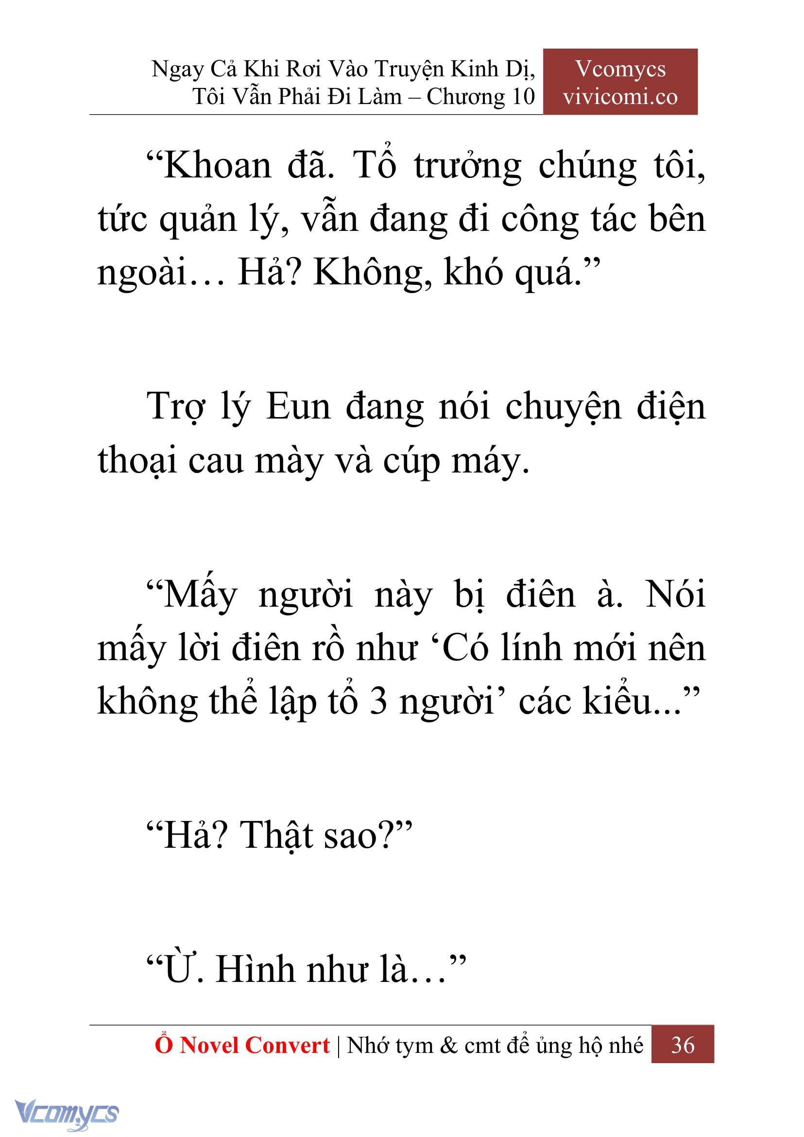 [Novel] Ngay Cả Khi Rơi Vào Truyện Kinh Dị, Tôi Vẫn Phải Đi Làm Chap 10 - Next 