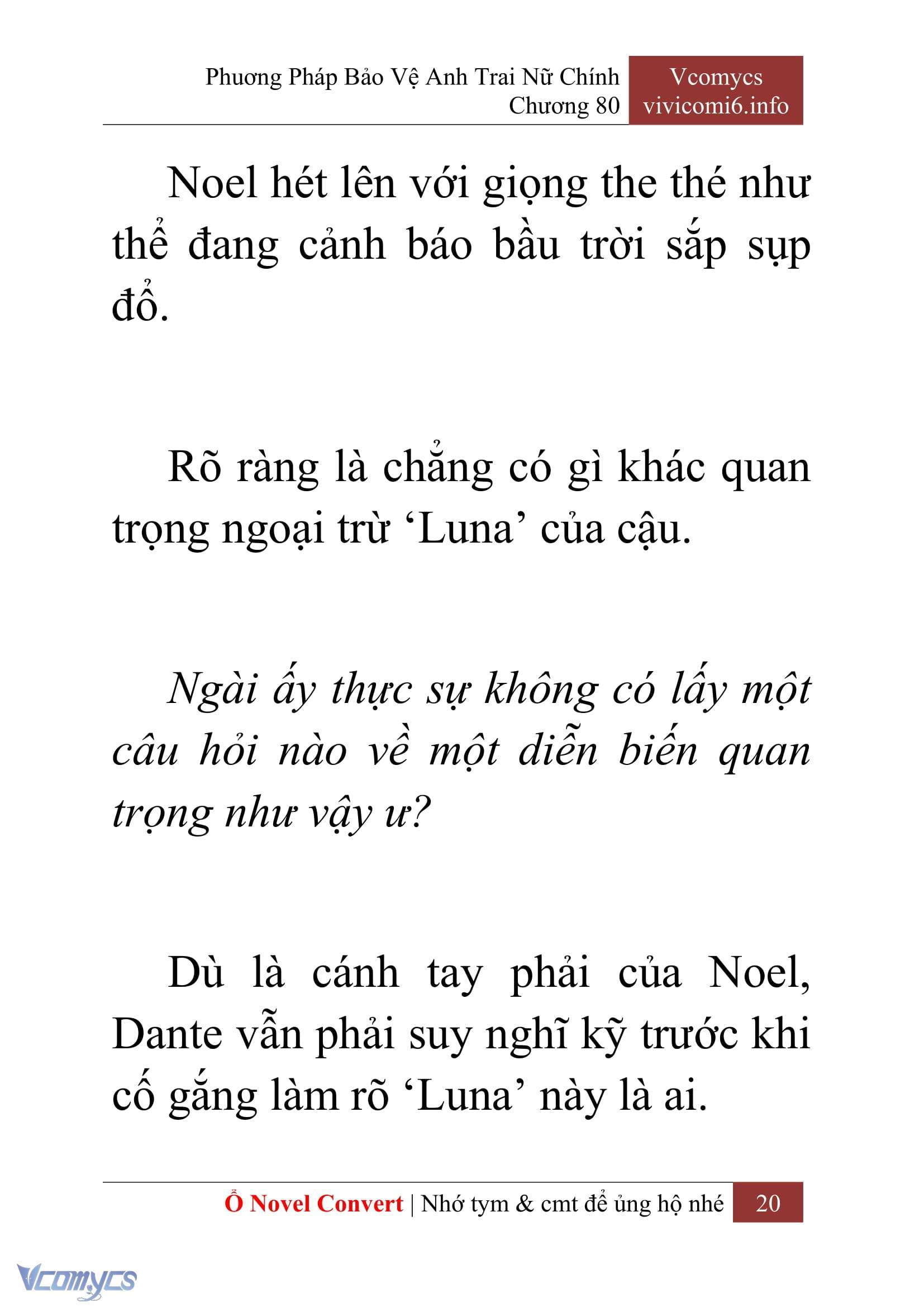 [Novel] Phương Pháp Bảo Vệ Anh Trai Nữ Chính Chap 80 - Trang 2
