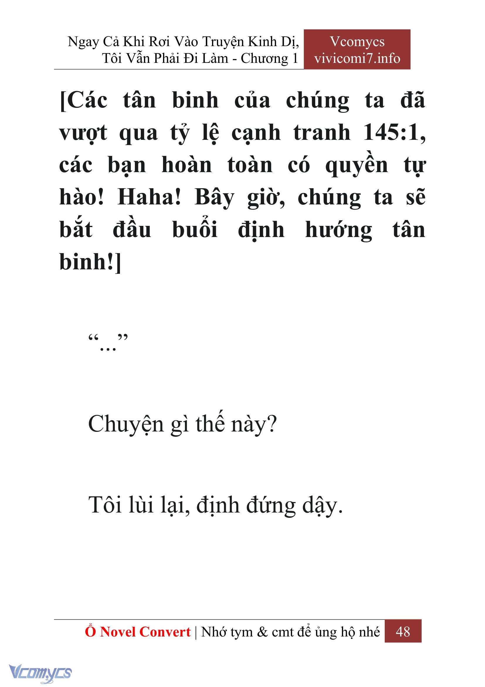 [Novel] Ngay Cả Khi Rơi Vào Truyện Kinh Dị, Tôi Vẫn Phải Đi Làm Chap 1 - Next Chap 2
