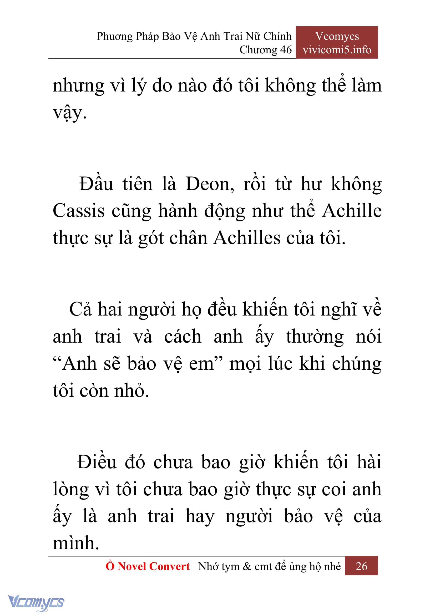 [Novel] Phương Pháp Bảo Vệ Anh Trai Nữ Chính Chap 46 - Trang 2