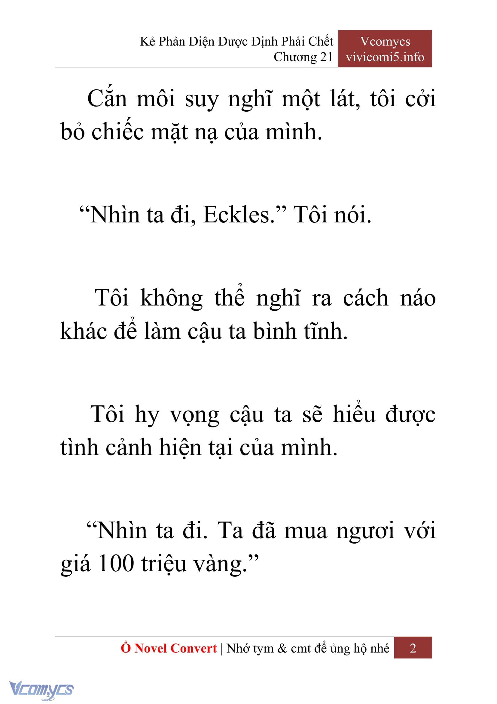 [Novel] Kẻ Phản Diện Được Định Phải Chết Chap 21 - Trang 2