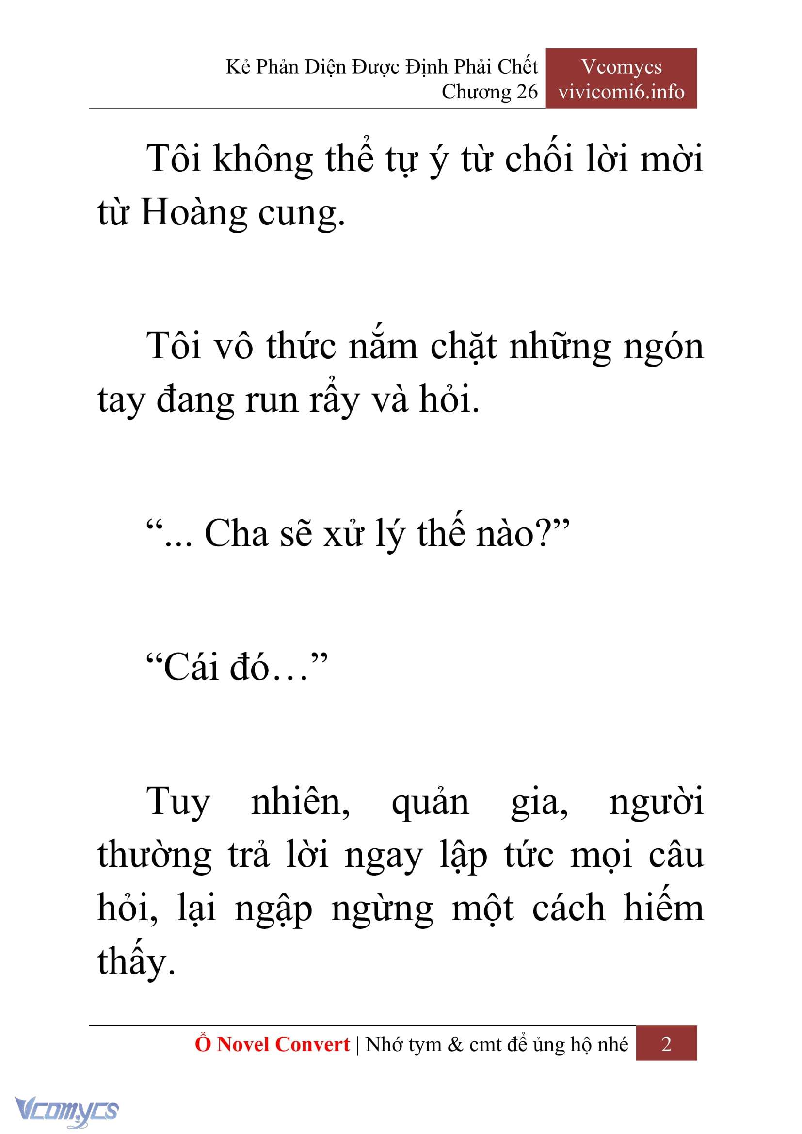 [Novel] Kẻ Phản Diện Được Định Phải Chết Chap 26 - Trang 2
