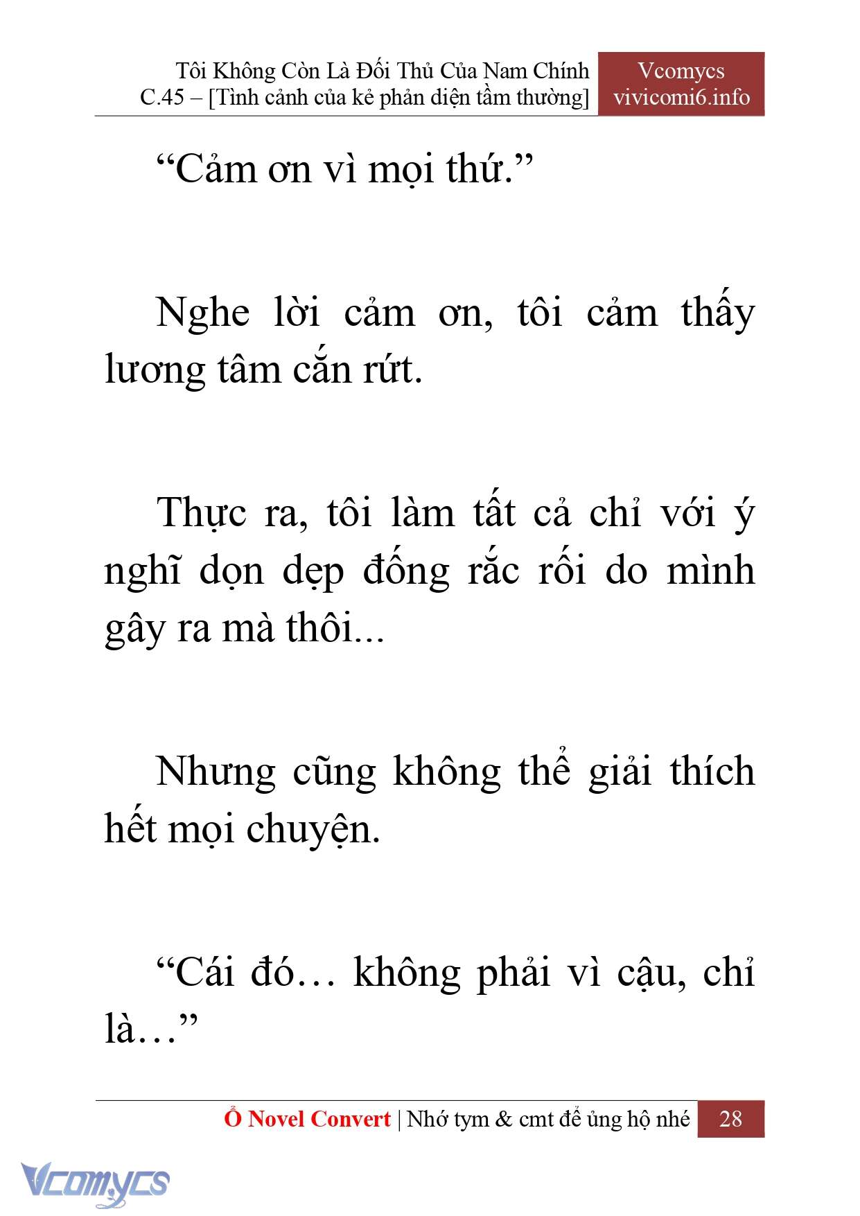 [Novel] Tôi Không Còn Là Đối Thủ Của Nam Chính Chap 45 - Next Chap 46
