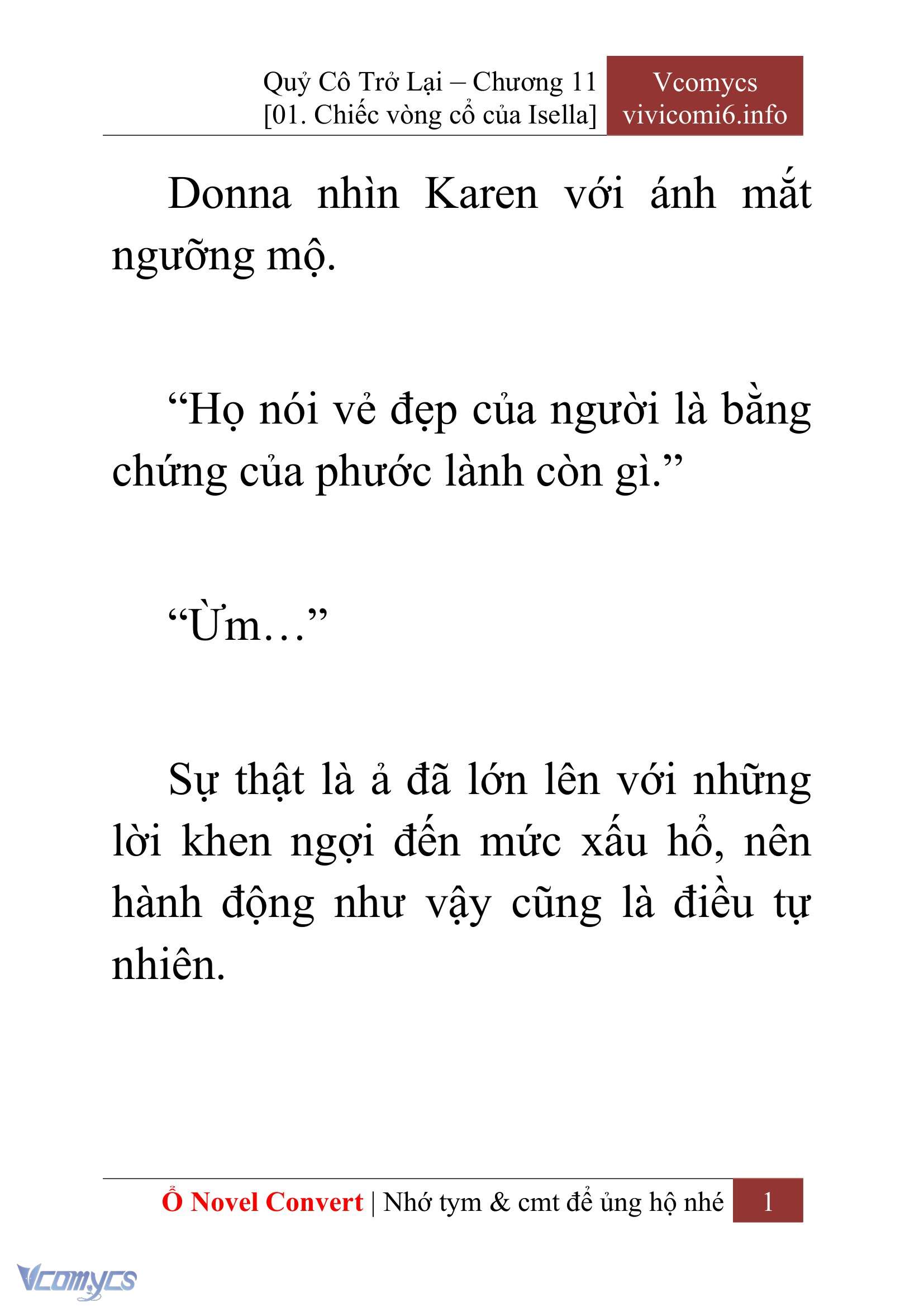 [Novel] Quý Cô Trở Lại Chap 11 - Trang 2