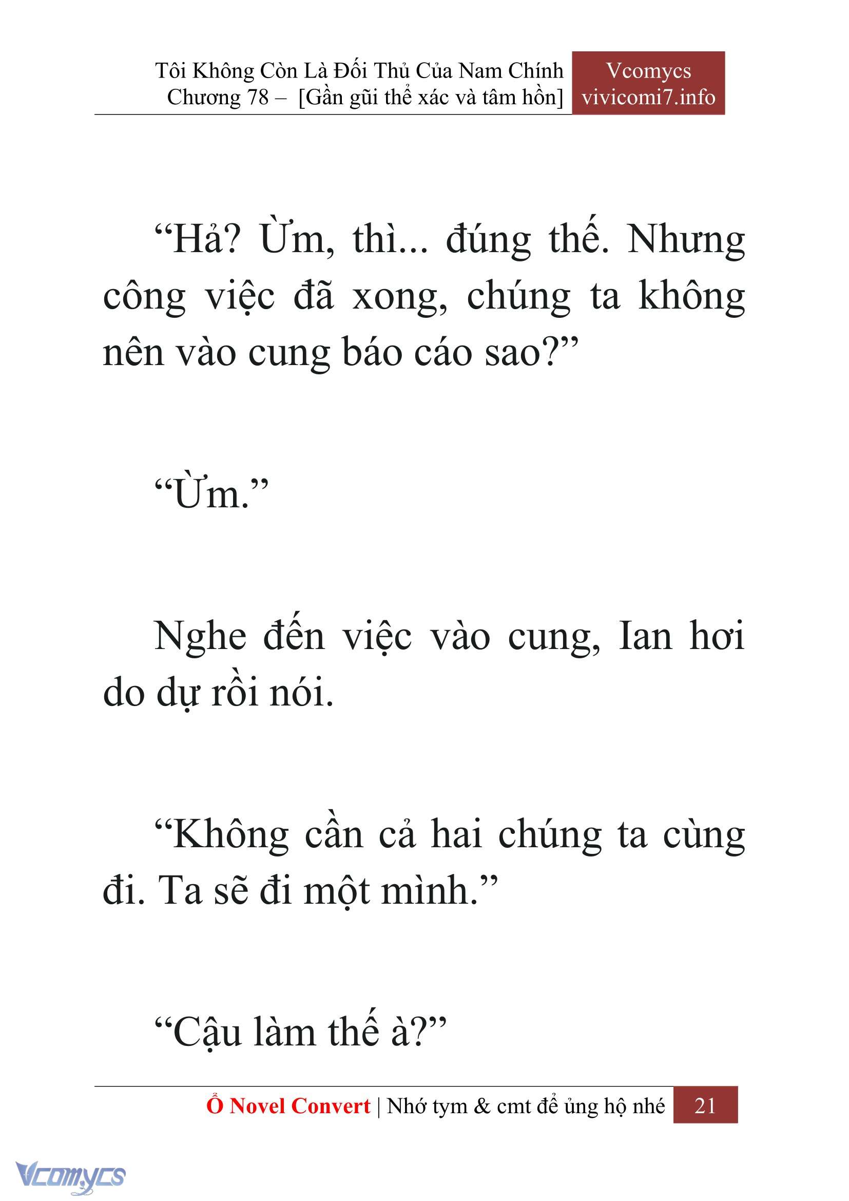 [Novel] Tôi Không Còn Là Đối Thủ Của Nam Chính Chap 78 - Next 