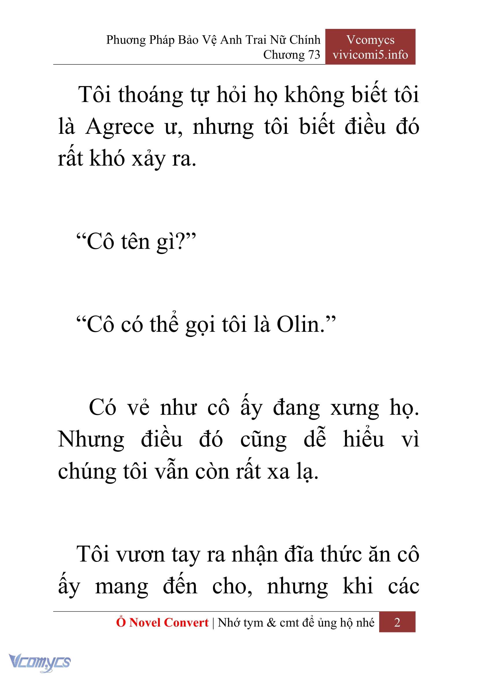 [Novel] Phương Pháp Bảo Vệ Anh Trai Nữ Chính Chap 73 - Trang 2