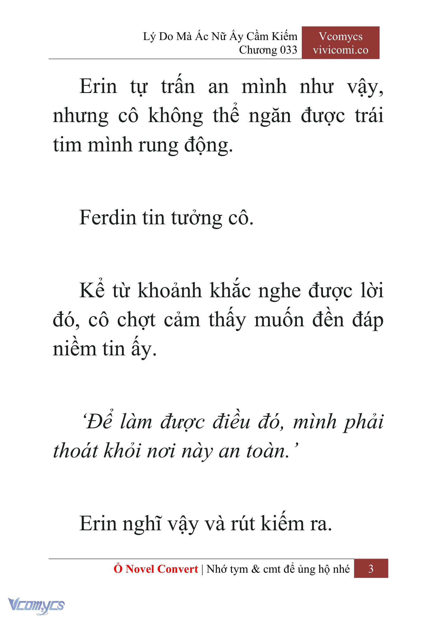[Novel] Lý Do Mà Ác Nữ Ấy Cầm Kiếm Chap 33 - Next Chap 34