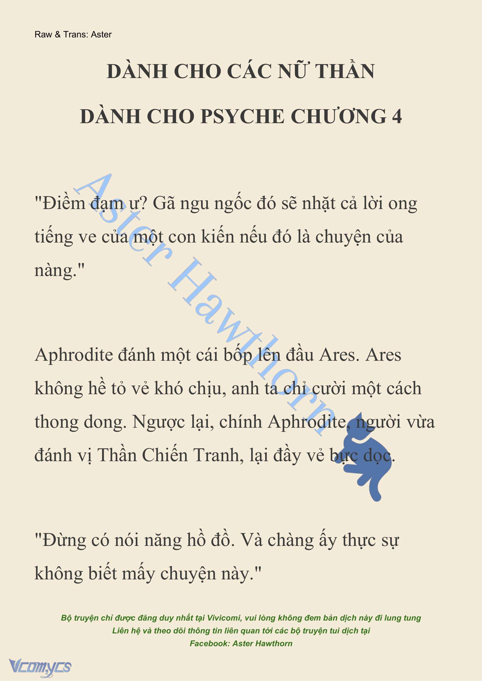 [NOVEL] Dành Cho Các Nữ Thần: Dành cho Psyche Chap 4 - Trang 2