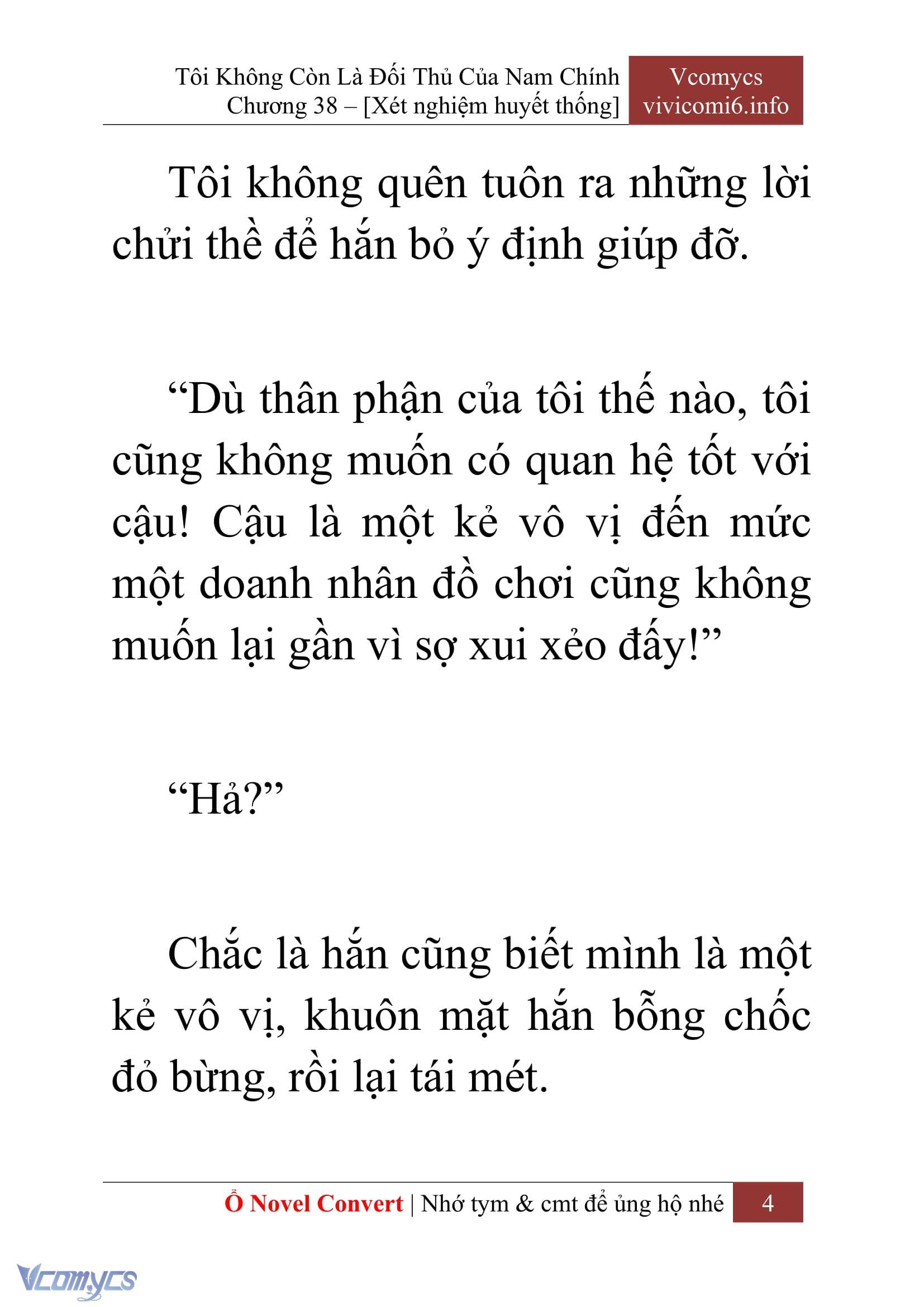 [Novel] Tôi Không Còn Là Đối Thủ Của Nam Chính Chap 38 - Next Chap 39