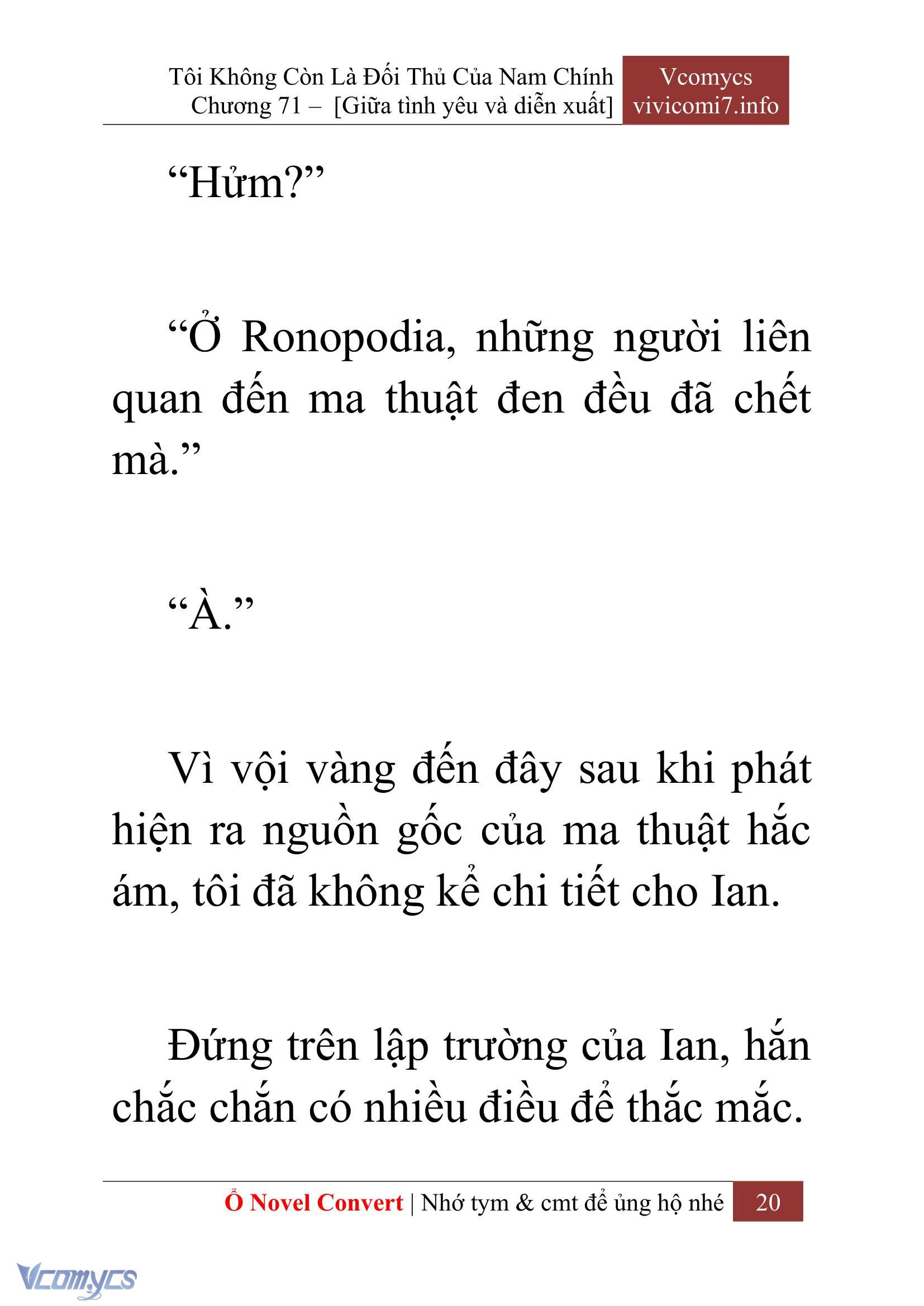 [Novel] Tôi Không Còn Là Đối Thủ Của Nam Chính Chap 71 - Trang 2